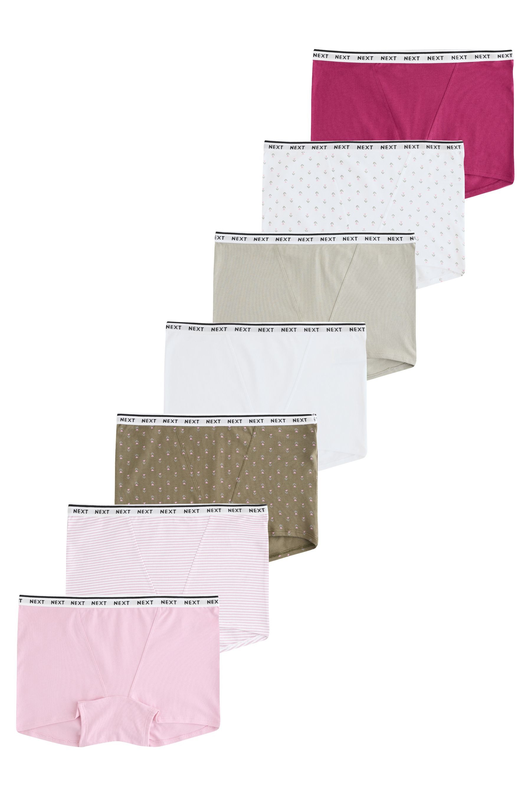 Schlüpfer Baumwollslips mit Logo im 7er-Pack, Boyshorts
