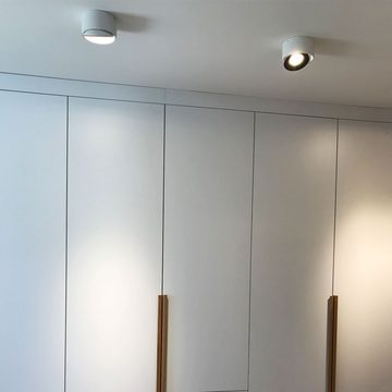 Licht-Trend LED Deckenstrahler LED Aufbauspot Santa schwenkbar & dimmbar Weiß/Schwarz, Warmweiß