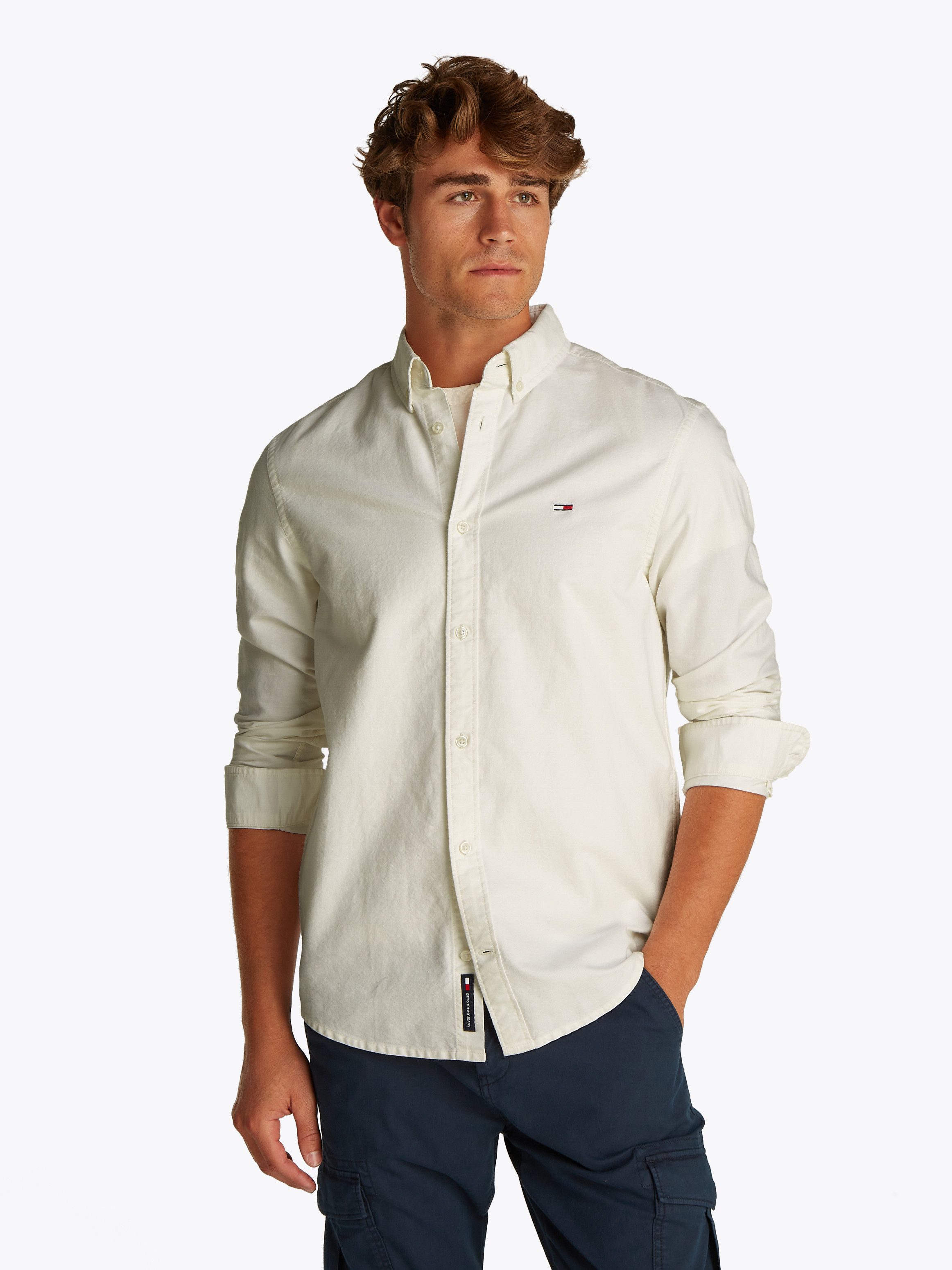 Tommy Jeans Langarmhemd TJM REG OXFORD SHIRT EXT Mit Rundhalsausschnitt günstig online kaufen