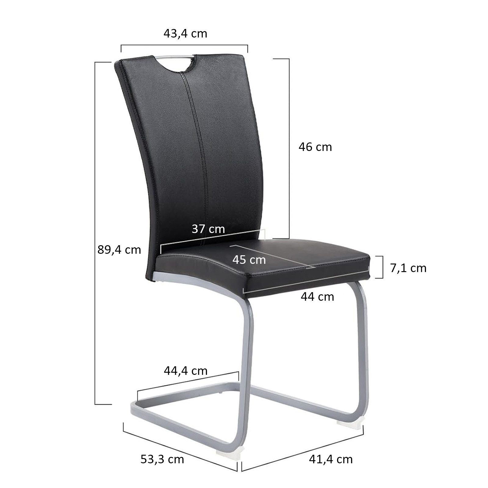 HTI-Living Freischwinger Schwingstuhl 4er Set Jean (Set, 4 St), Freischwinger Esszimmerstühle