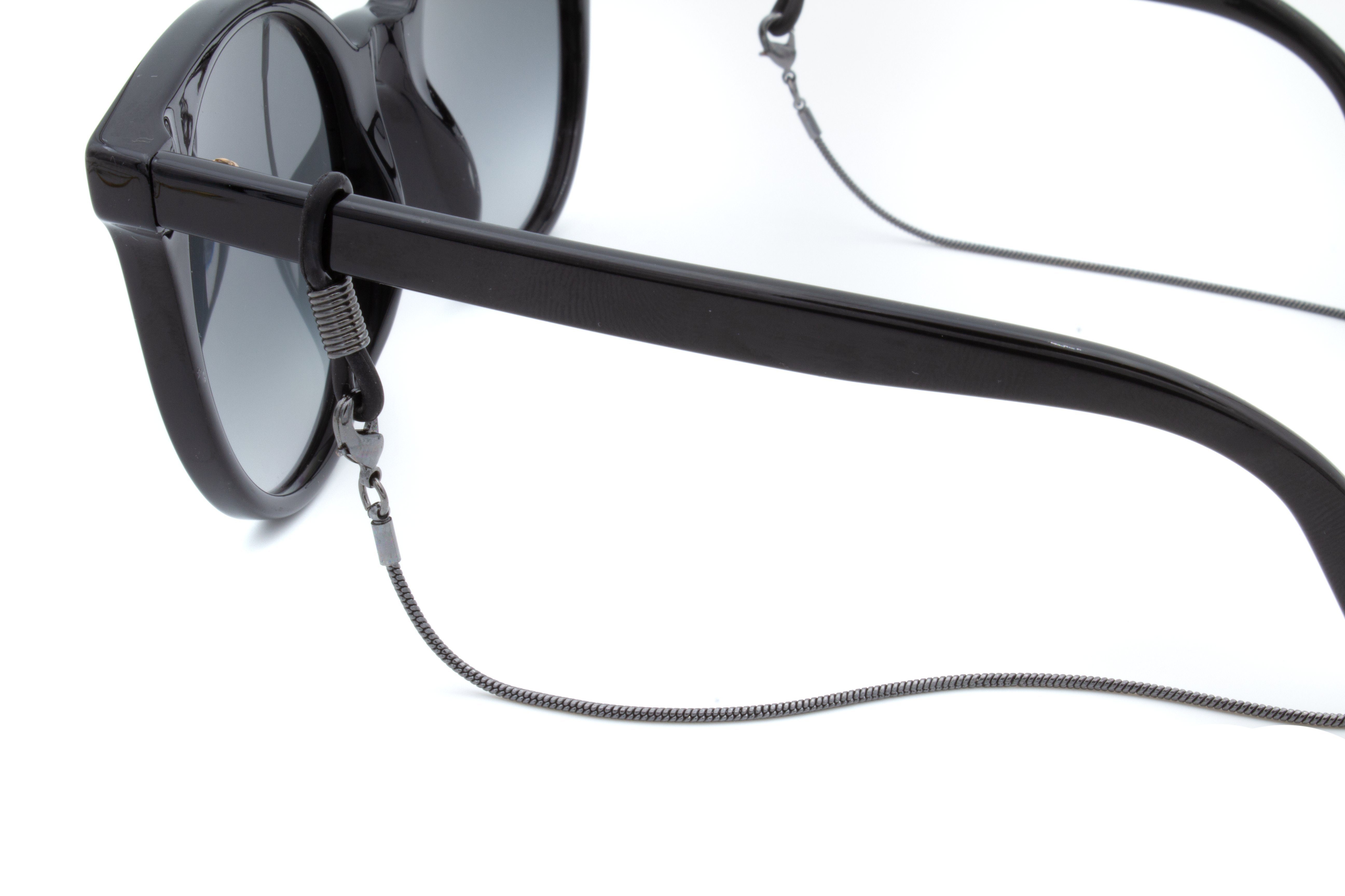 GERNEO® - GERNEO oder verfärbt 18 - Brillenkette Karat Silber, feingliedrig, nicht Amalfi DAS aus 925er Gold - ORIGINAL korrosionsbeständig - Schwarz Versiegelung