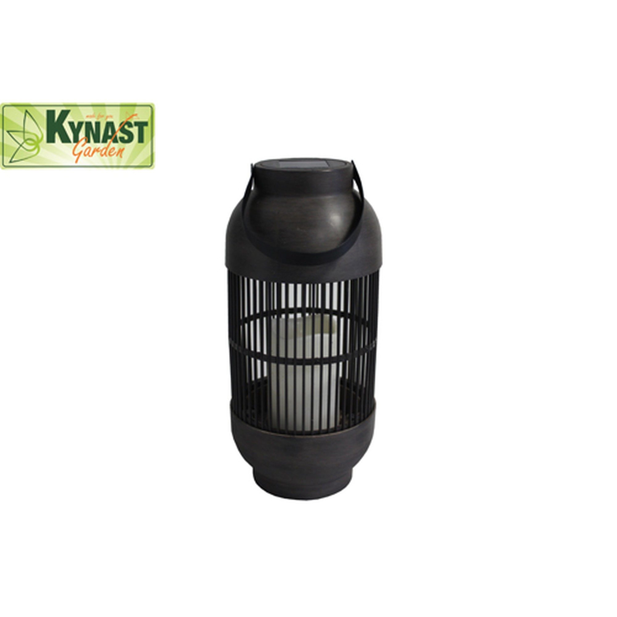 Kynast Garden LED Solarleuchte Solar Laterne mit LED Kerze Henkellaterne dunkelbraun 44cm