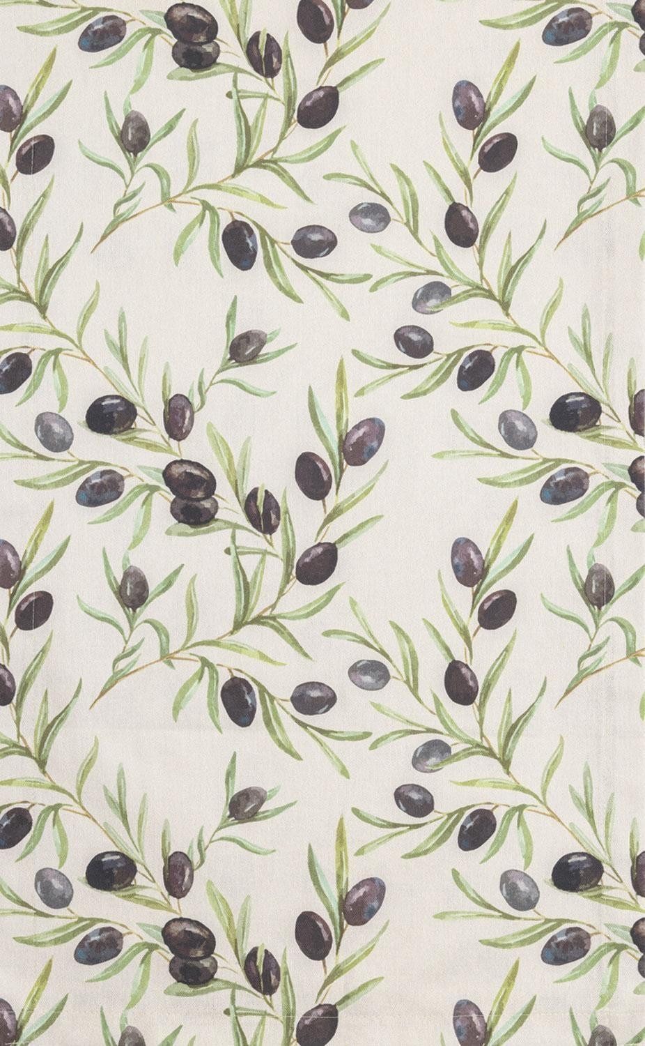 Magma Heimtex Tischläufer OLIVEN, 40 x 145 cm, Sand, Grün, Lila, Baumwolle