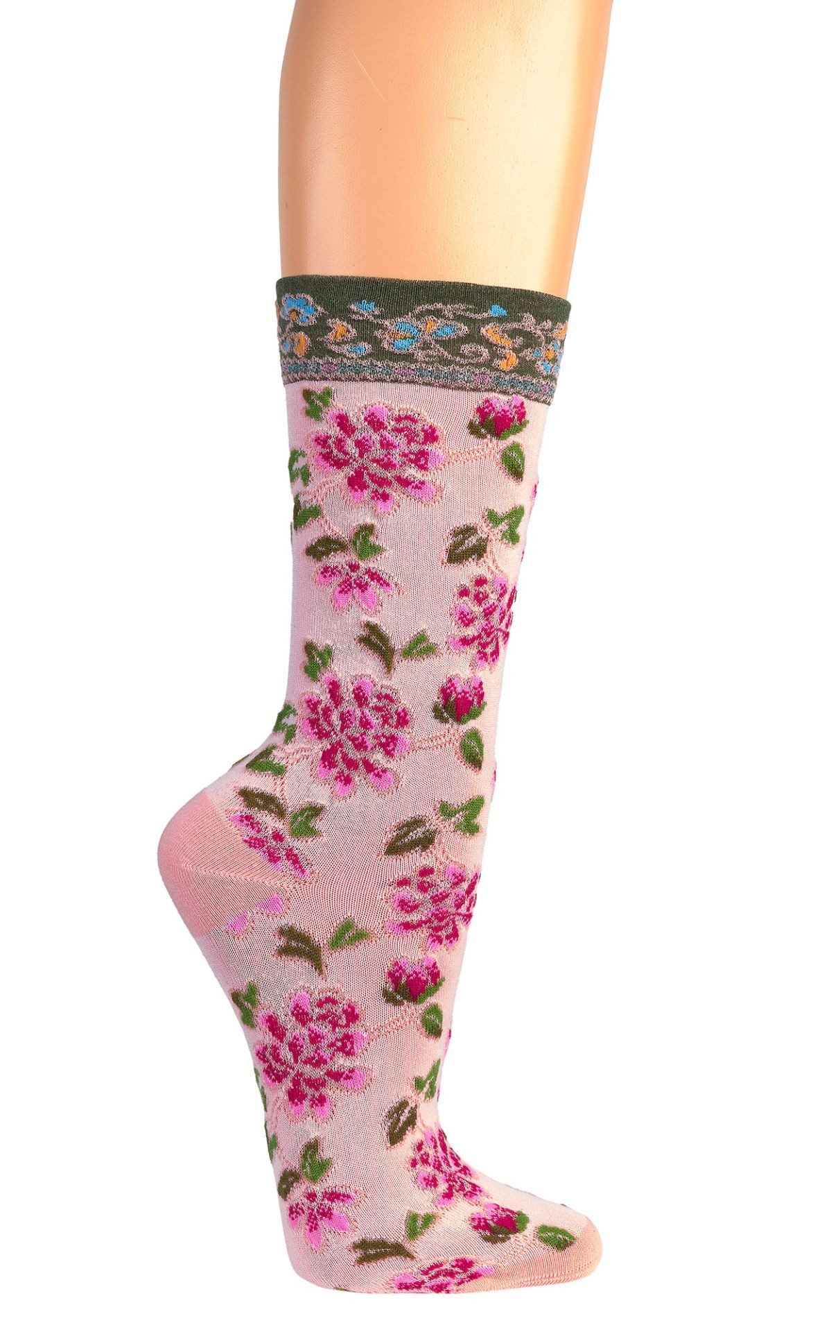 TippTexx 24 Freizeitsocken 6 Paar edle Romantik-Söckchen, Damensocken im Landhaus-Stil (6 Paar) mit verspielten Romantik-Designs – Bild 4 von 5