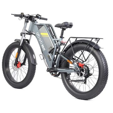 GOGOBEST E-Bike GF650 E-Bike E-fahrrad 1000W Motor 26" Rad Vollfederung mit Heckablage