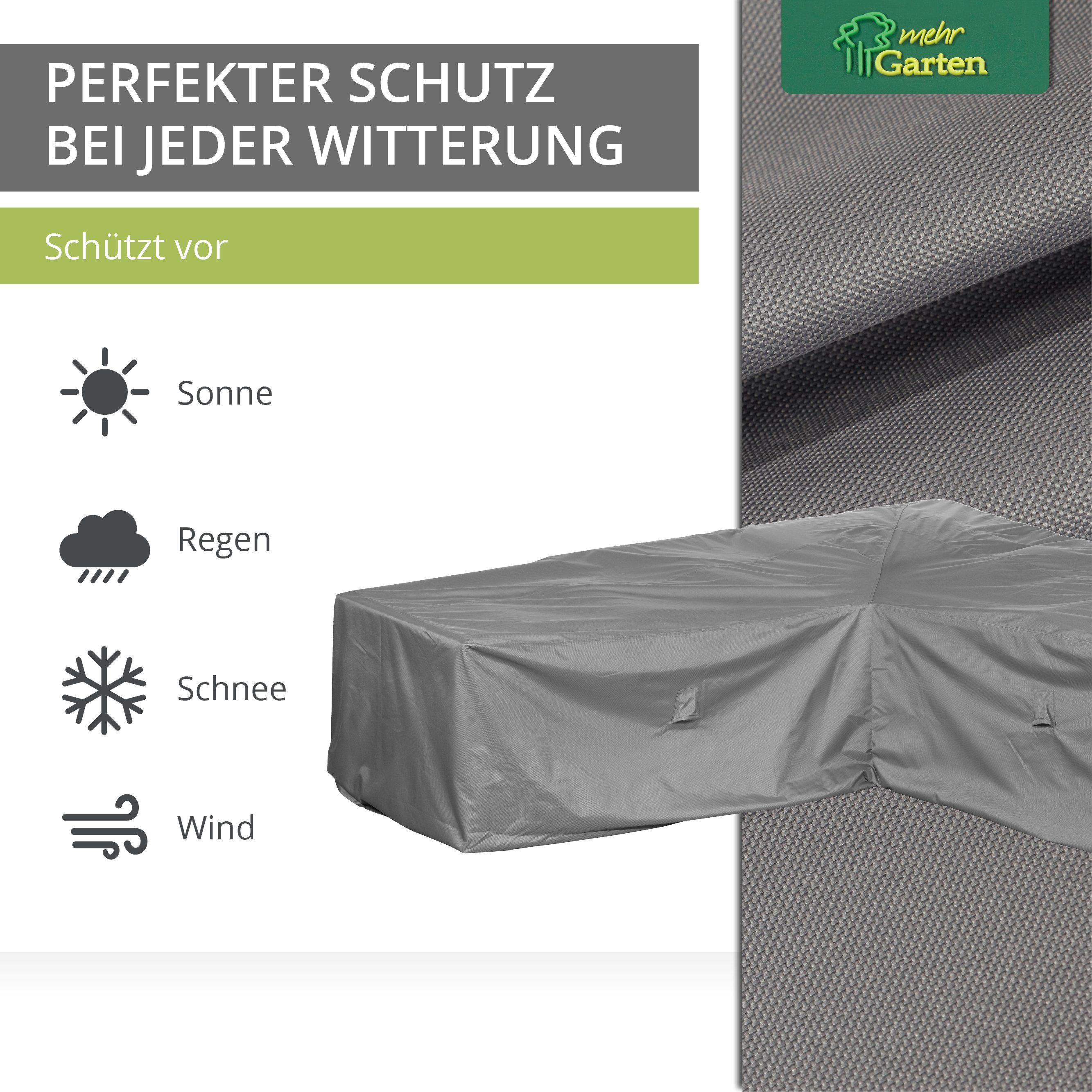 mehr Garten Gartenmöbel-Schutzhülle Premium, Lounge Abdeckung L-Form I Abdeckung Gartenmöbel Winterfest I Gartenmöb – Bild 5 von 5