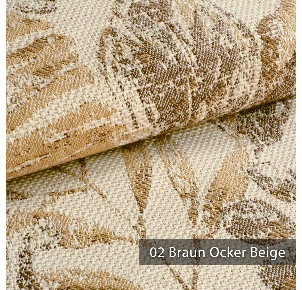 Thumbnail - novely® Stoff exquisit FLORENZ Polsterstoff im Leinen-Look - Blumenmuster, Schwer Entzündbar, Robust, Abriebfest, Meterw...