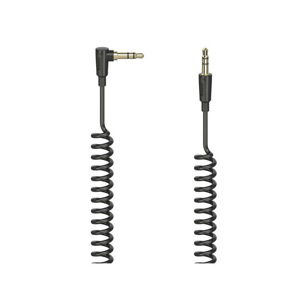 Hama Hama Spiralkabel Flexi-Slim 0,75m 3,5-mm-Klinkenstecker Audio-Kabel, 3,5-mm-Klinken-St., Spiralkabel, Spiralkabel