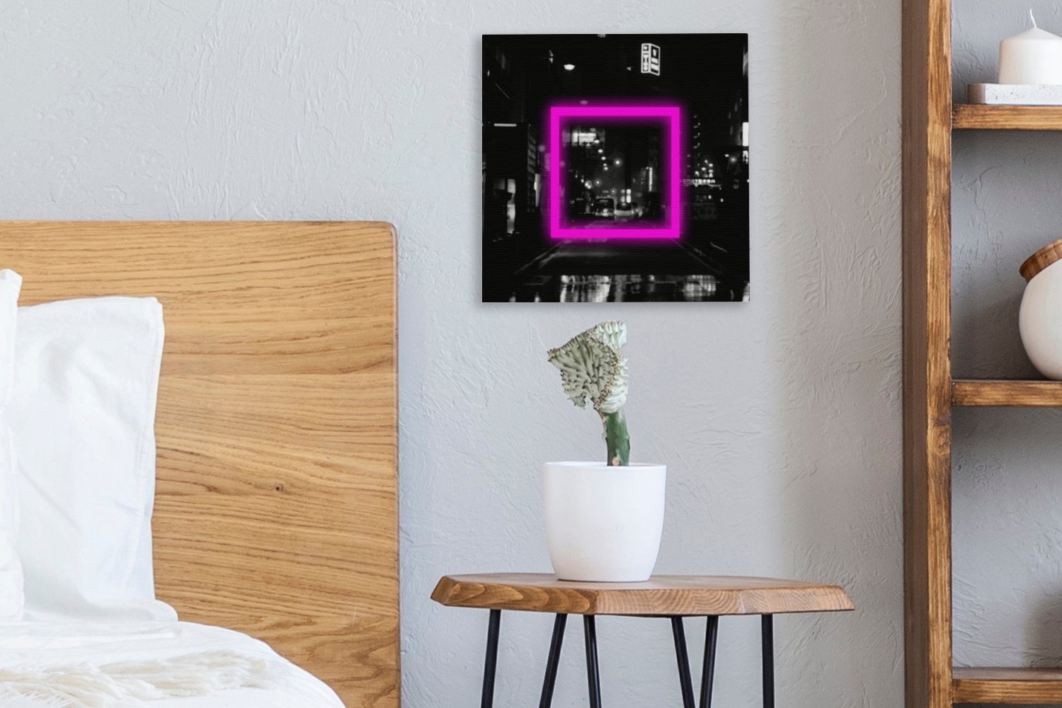 Schlafzimmer Leinwandbild - (1 Neon Leinwand St), Spiele Rosa, OneMillionCanvasses® für - Bilder Wohnzimmer