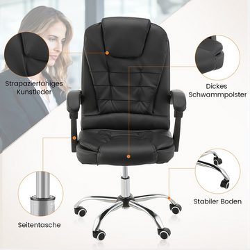 LETGOSPT Bürostuhl Gaming Stuhl Massage Bürostuhl Chefsessel Gamer Ergonomischer Stuhl, Einstellbare Armlehne Einteiliger Stahlrahmen, Gepolstert Drehsessel