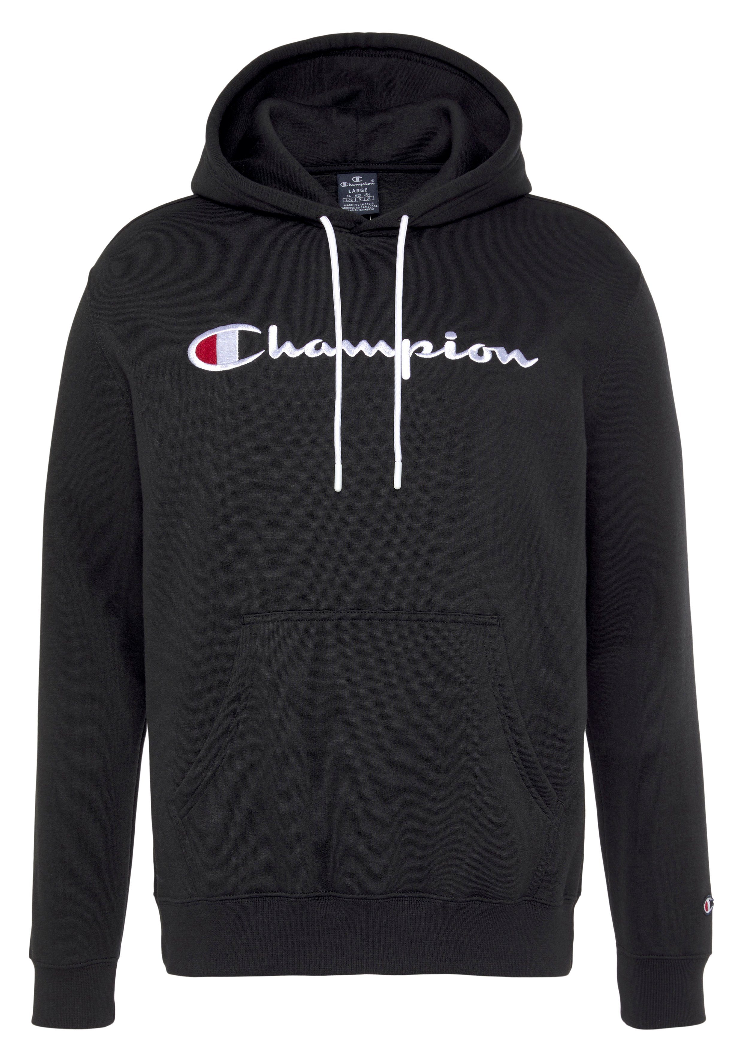 Hooded large Champion Sweatshirt Classic schwarz Sweatshirt Log