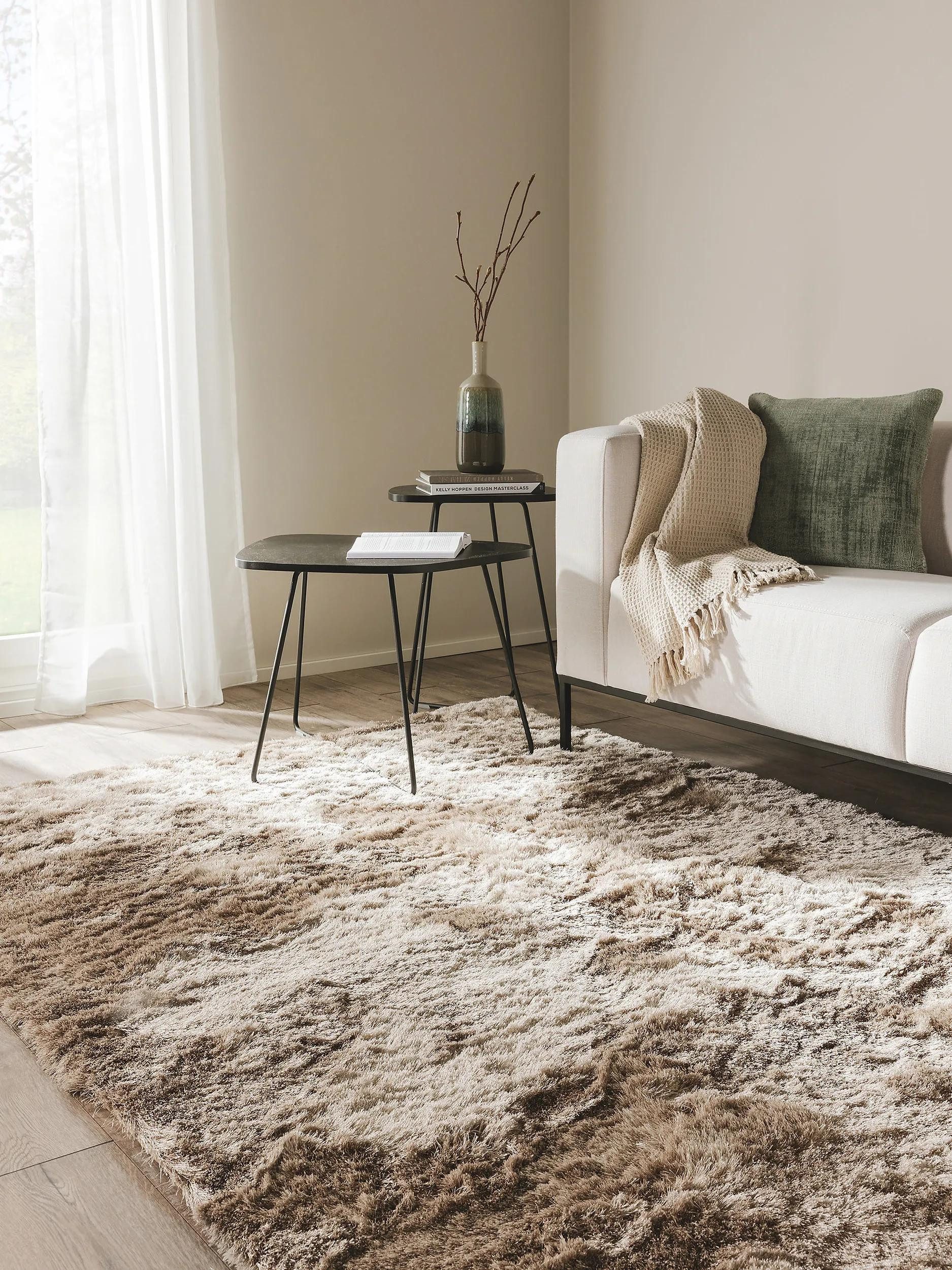 benuta Teppich Whisper, rechteckig, Höhe: 31 mm, Hochflorteppich Wohnzimmer, Schlafzimmer, Esszimmer, Flur, Weich