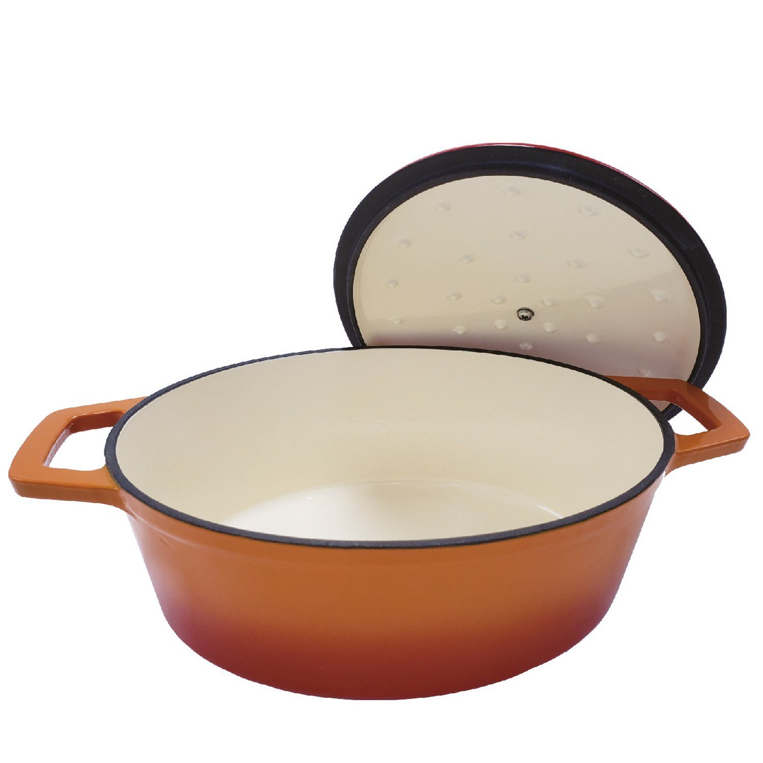 Grillfürst Bratentopf Grillfürst Dutch Oven Sternentöpfchen / Gusseisen Bräter - emailliert - M - orange