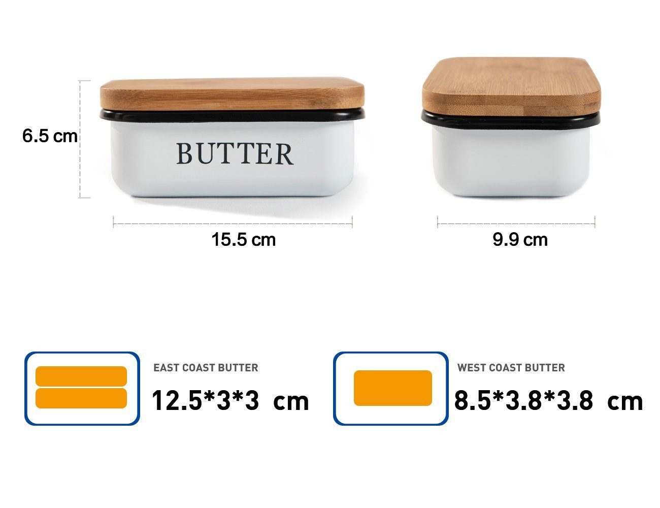 Zedelmaier Butterdose Butterdose,Butterglocke für 250g Butter,mit nachhaltigem holzdeckel, (Packung)
