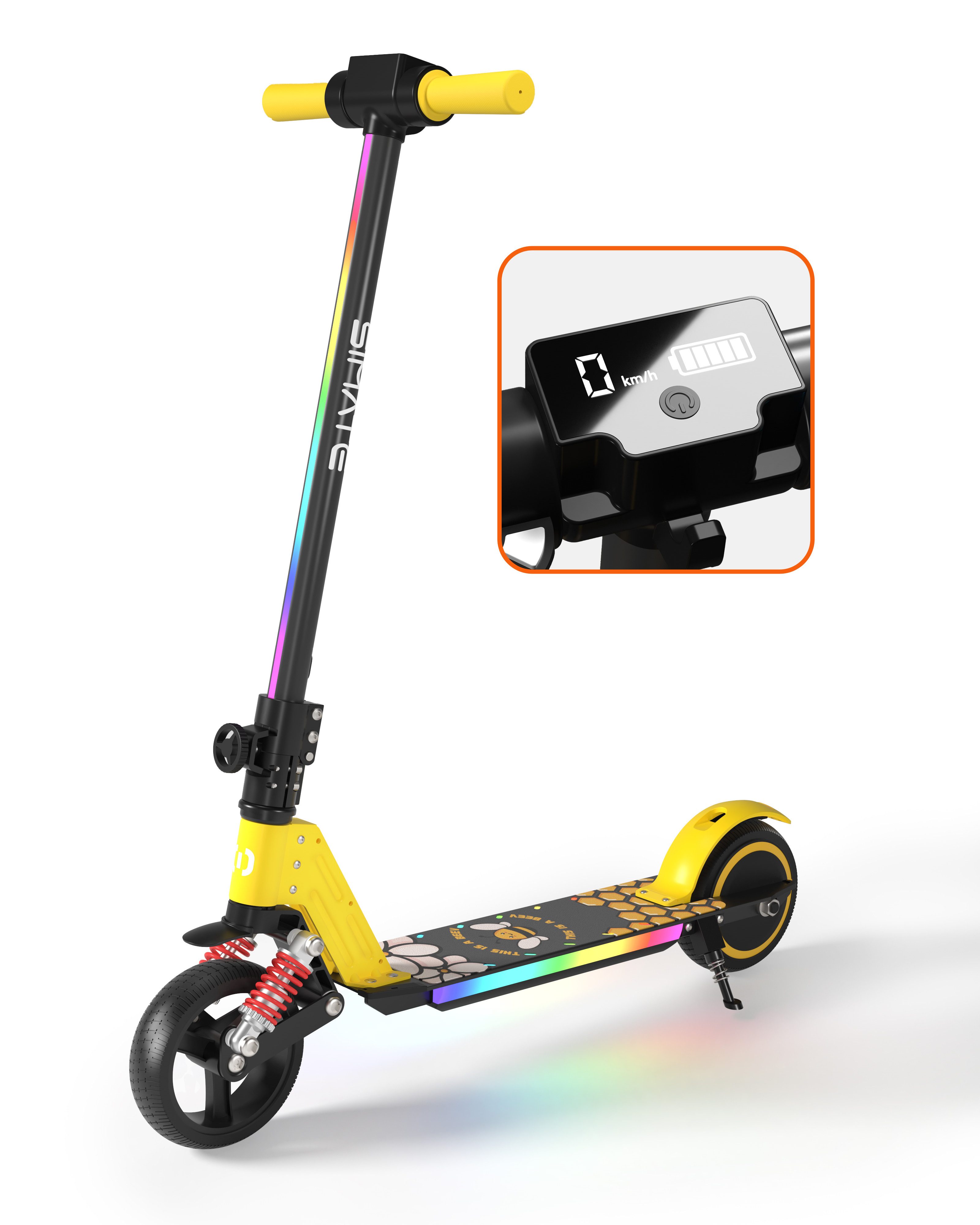 DOTMALL Elektro-Kinderroller S5 Elektroroller Kinder ab 6-12 Jahren,5-8KM Reichweite,Faltbarer