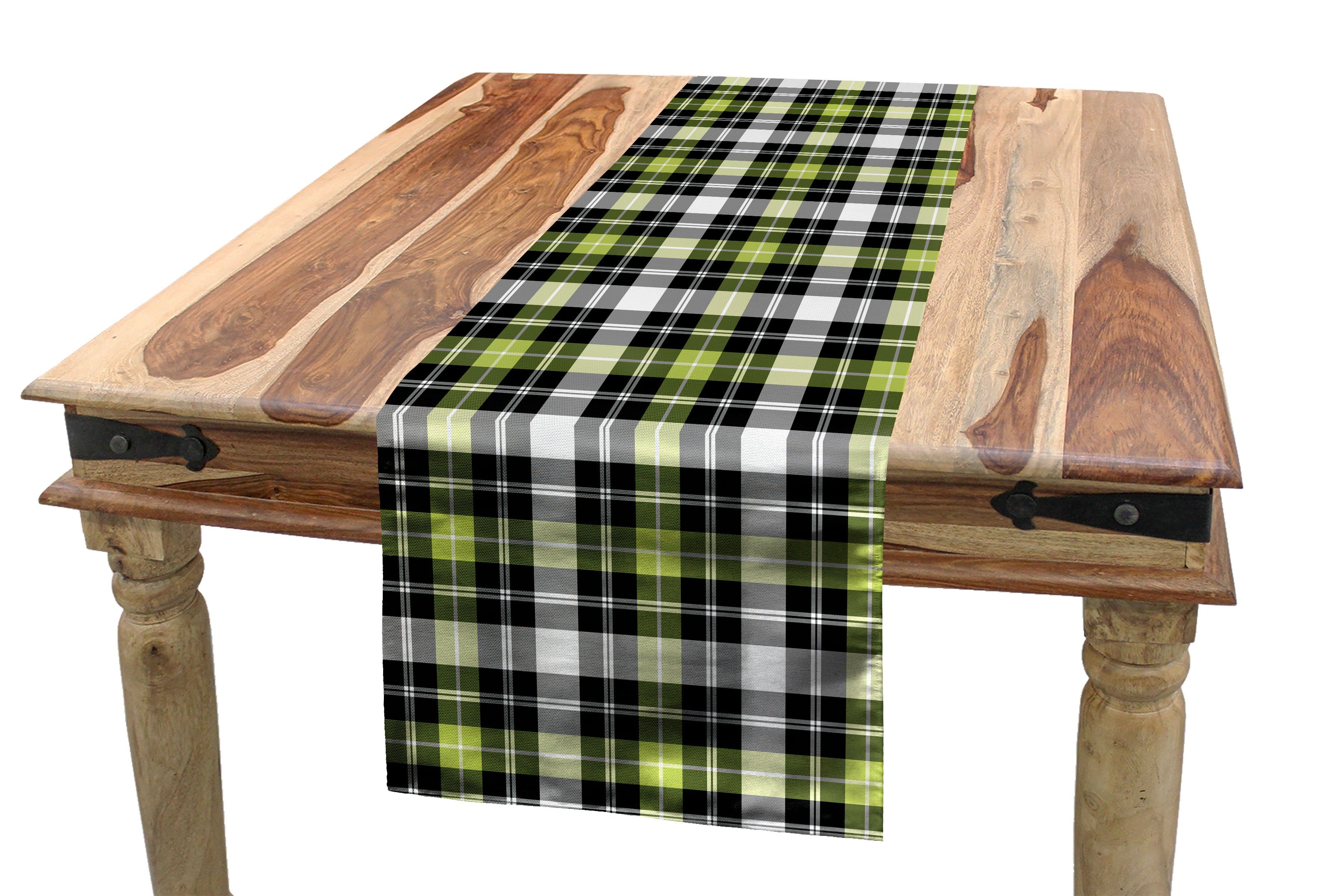 Abakuhaus Tischläufer Esszimmer Küche Rechteckiger Dekorativer Tischläufer, Geometrisch Vertikal Quadrat Linien | Tischläufer