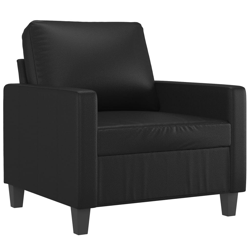 Hocker vidaXL 60 Schwarz Sessel mit Sofa cm Kunstleder