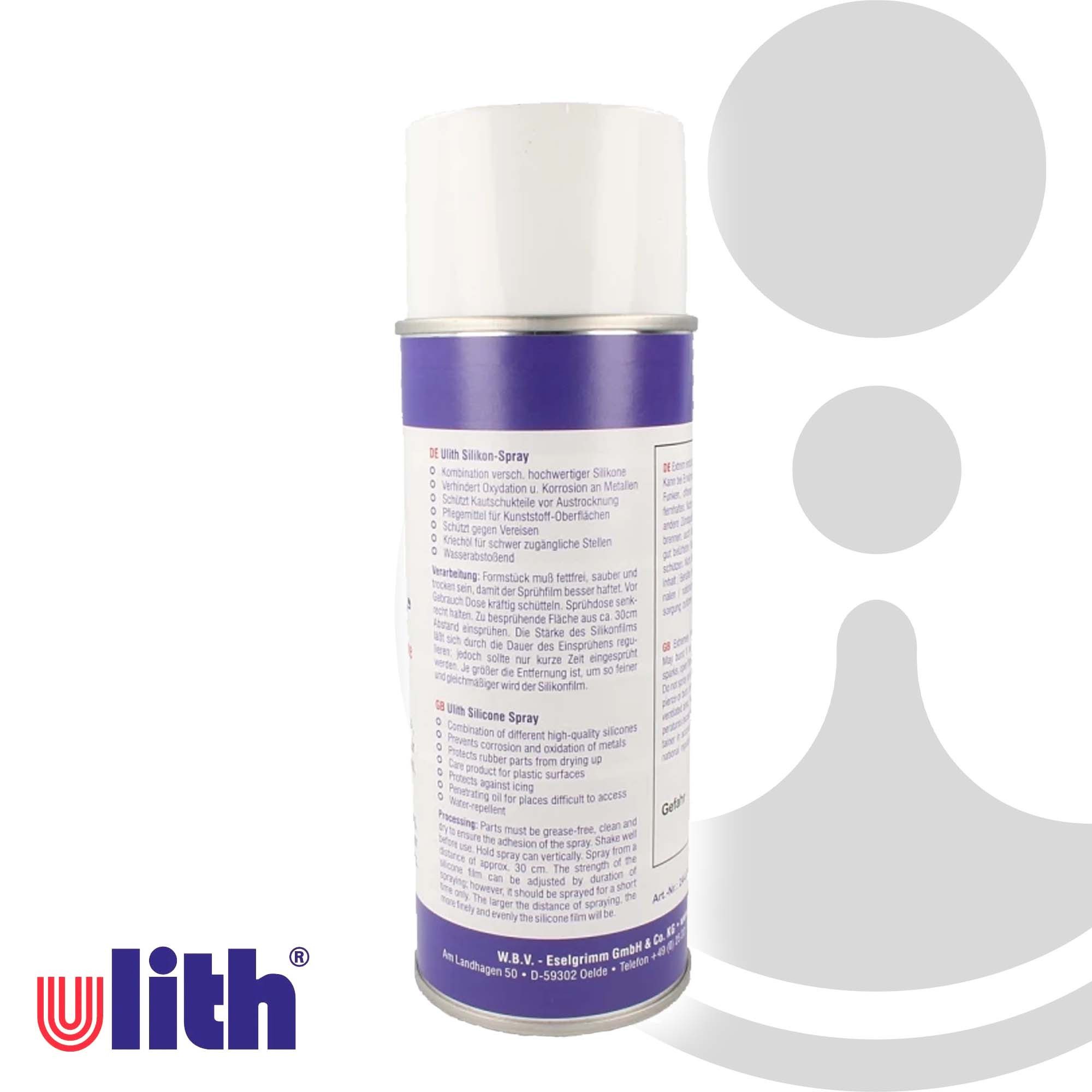 Ulith Multifunktionsöl Silikonspray 400 ml Sprühdose (Gleit-Trenn,-Schmier,- und Schutzspray)