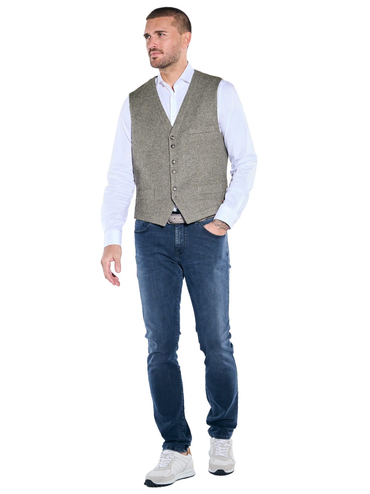 emilio adani Anzugweste Herren Sakko-Weste meliert, Beige