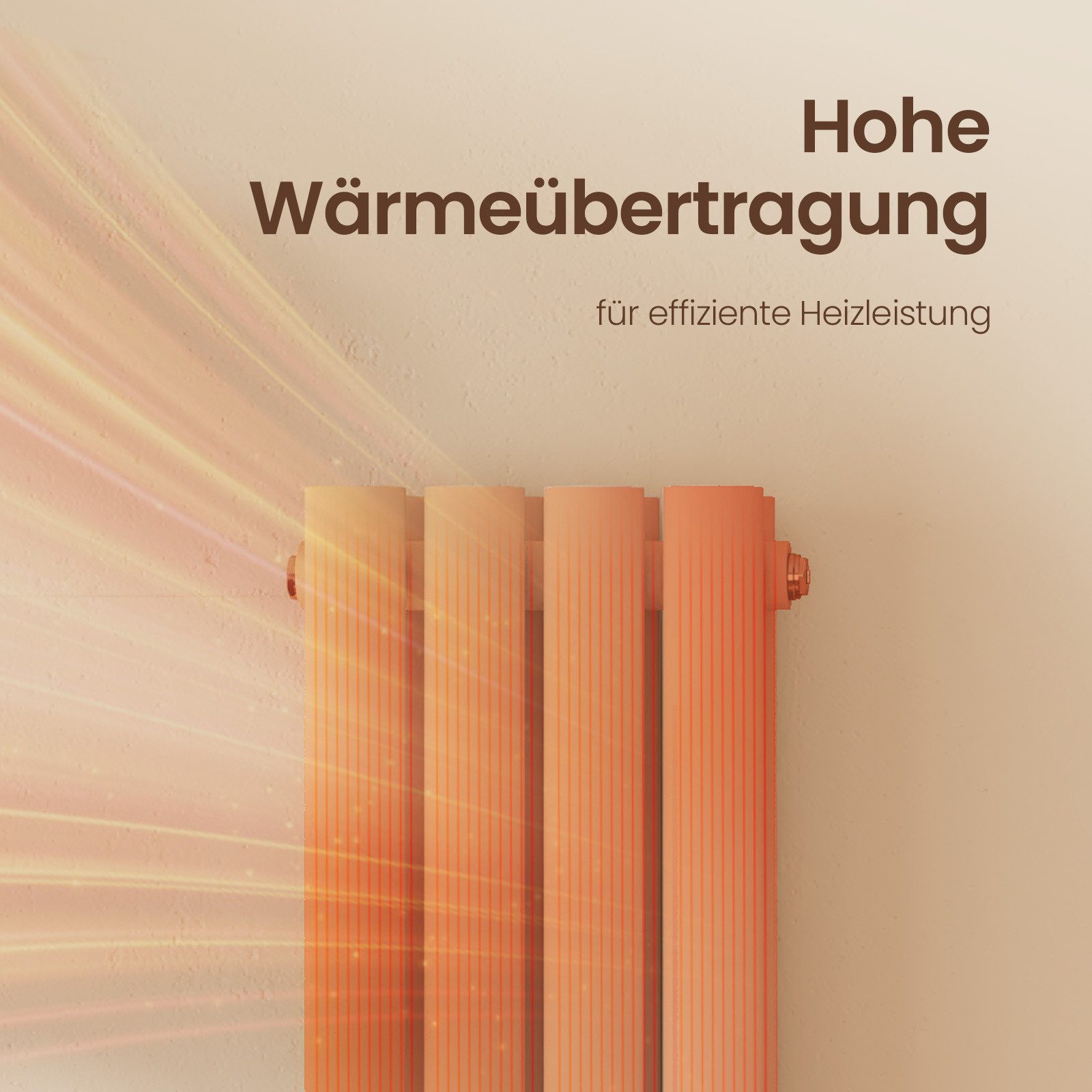 EMKE Designheizkörper Oval Paneelheizkörper Schwarz/Weiß Breite: günstig online kaufen