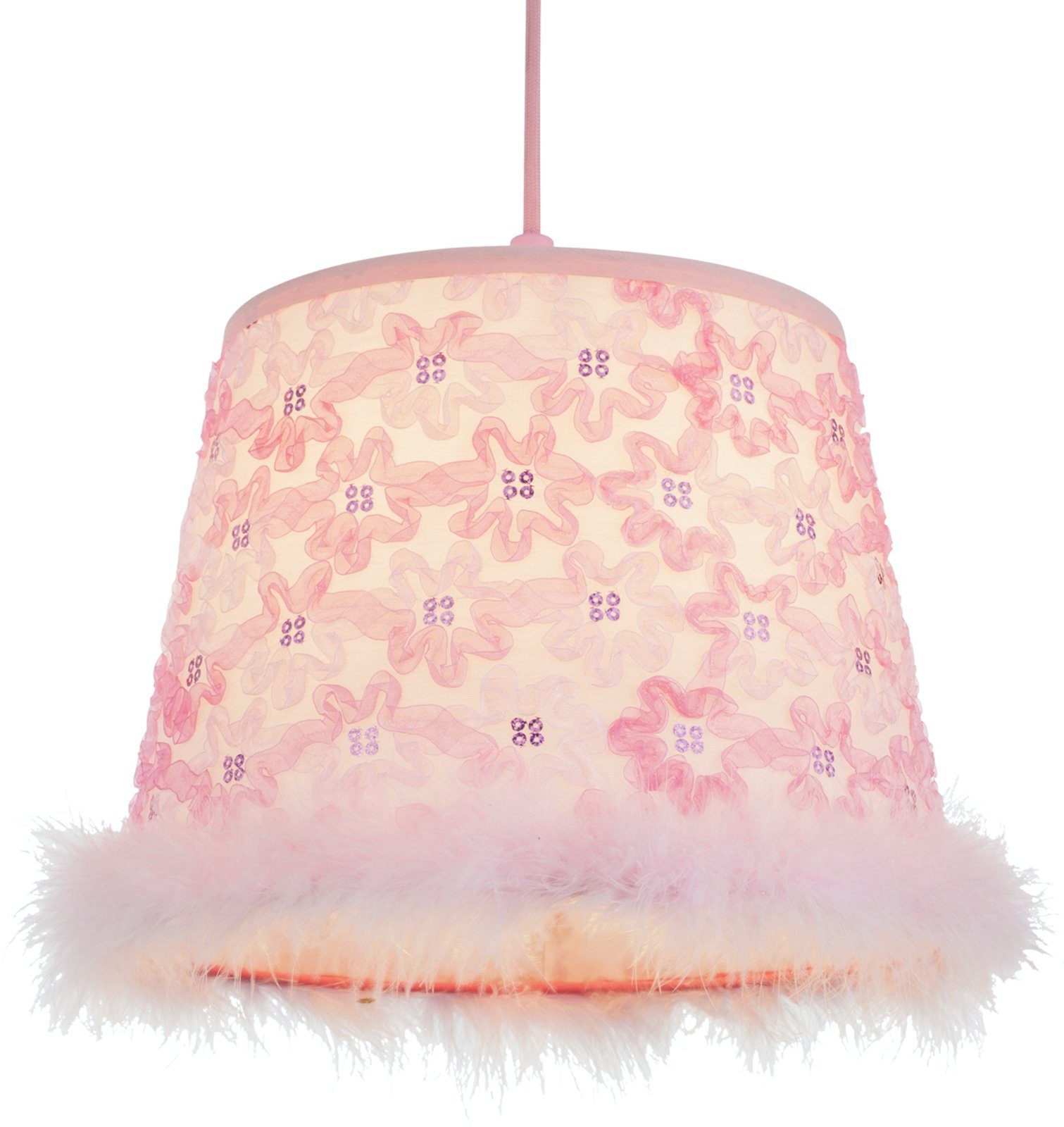 ohne Federn, Babylampe Kinderzimmer Hängeleuchte Globo Mädchen, Pendellampe, Kinderlampe, Leuchtmittel, Pendelleuchte abhängig Schlafzimmer GLOBO Leuchtmittel, ist Lichtfarbe rosa, vom Kinder, Hängelampe, Hängeleuchte