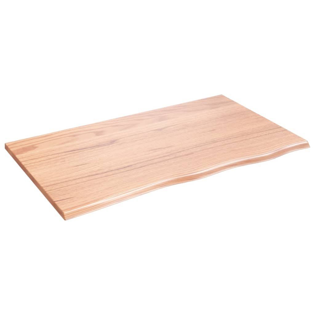 Tischplatte 100x60x2 furnicato Behandelt Hellbraun cm Eiche Massivholz