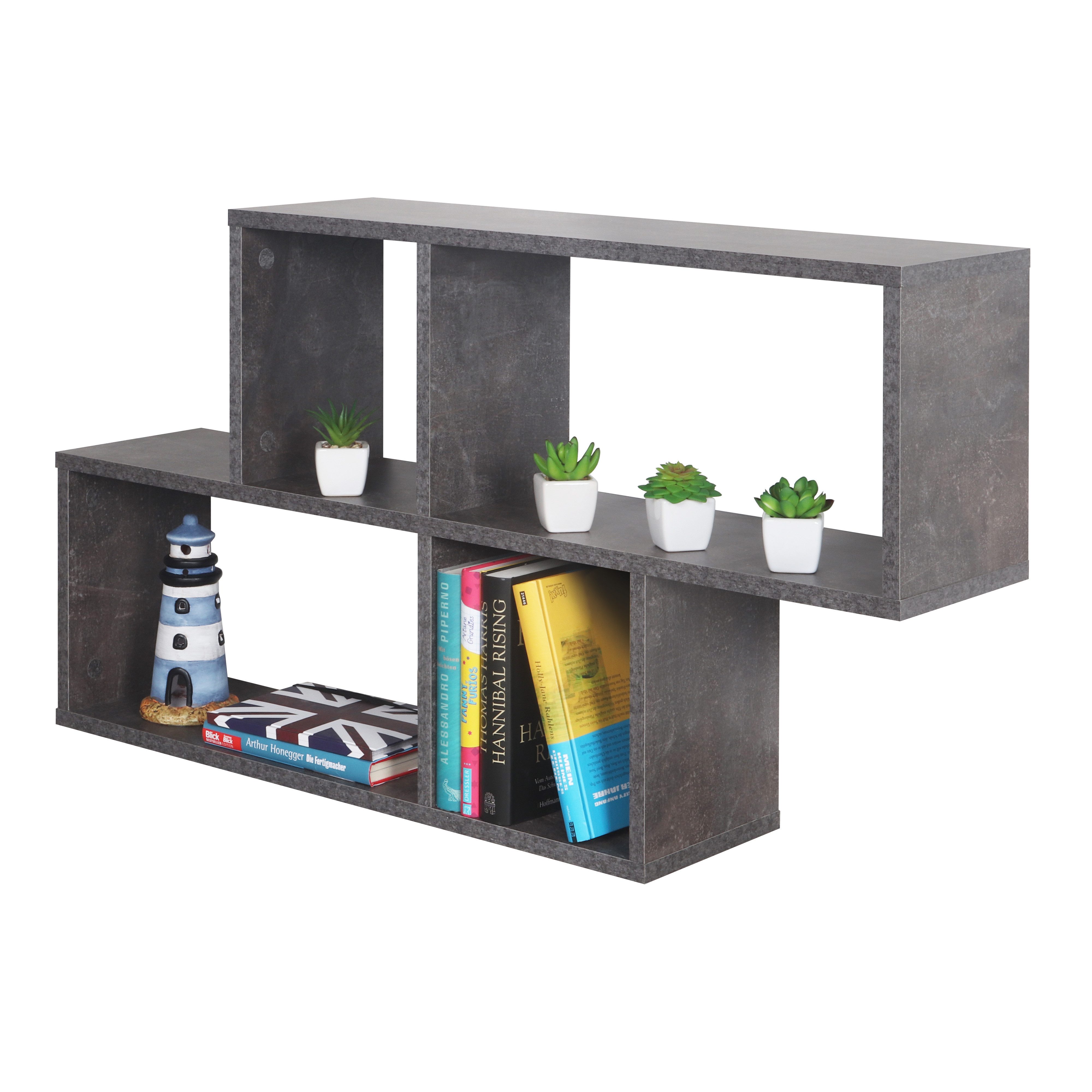 RICOO Stufenregal WM051-BG, 1-tlg., Wandregal Hängeregal Schweberegal Aufhängen an der Wand. Reduzierter Preis € 49,99. Unverbindliche Preisempfehlung € 87,99