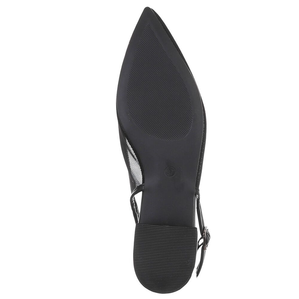 Ital-Design Elegante Sling-Pumps mit atmungsaktivem Obermaterial und Blockabsatz Schnürpumps (91512354) Blockabsatz Schnür- & Riemchenpumps in Schwarz