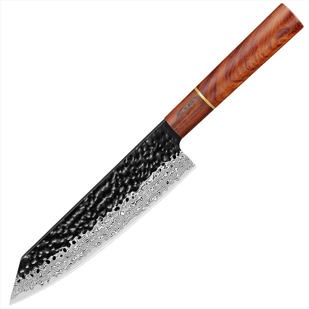 KEENZO Damastmesser Damast Kiritsukemesser Kochmesser aus 67 Lagen VG10 Damaststahl