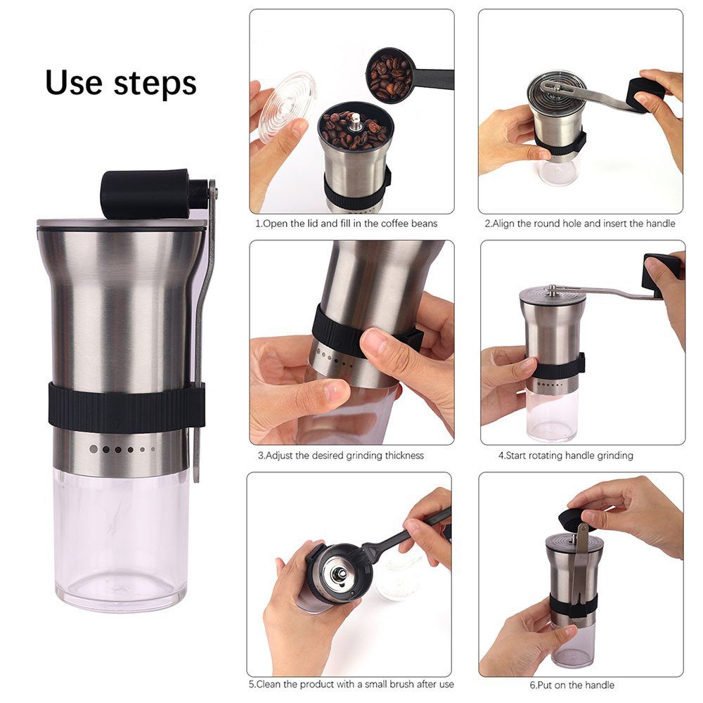 Popper Kurbel-Kaffeebohnenmaschine Blusmart Für Rotierende Kleine Kaffeemühle Kaffeepulvermühle,