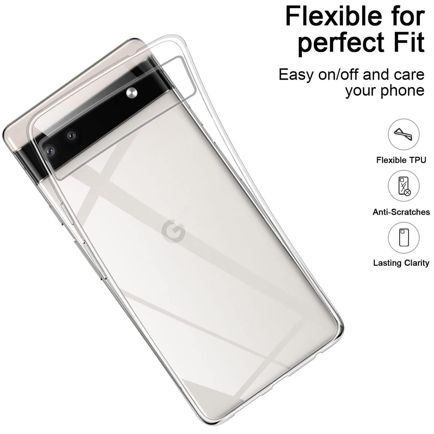CoolGadget Handyhülle Silikon Handy Hülle Slim für Google Pixel 6a 6,1 Zoll, dünne TPU Schutzhülle Case in transparent / durchsichtig – Bild 5 von 5