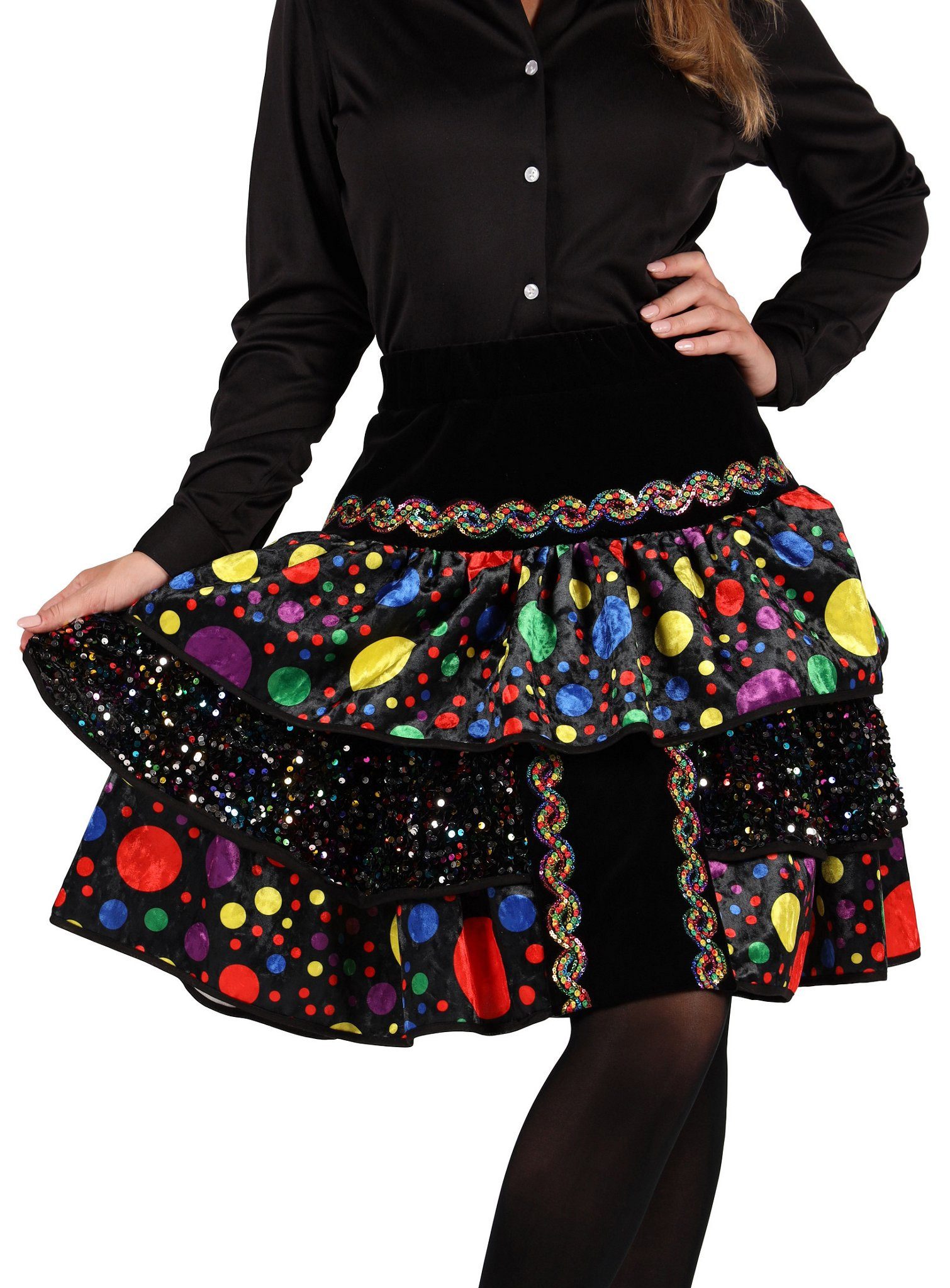 thetru Kostüm Konfetti Karnevalsrock - Faschingskostüm Damen, Kunterbunt ge günstig online kaufen
