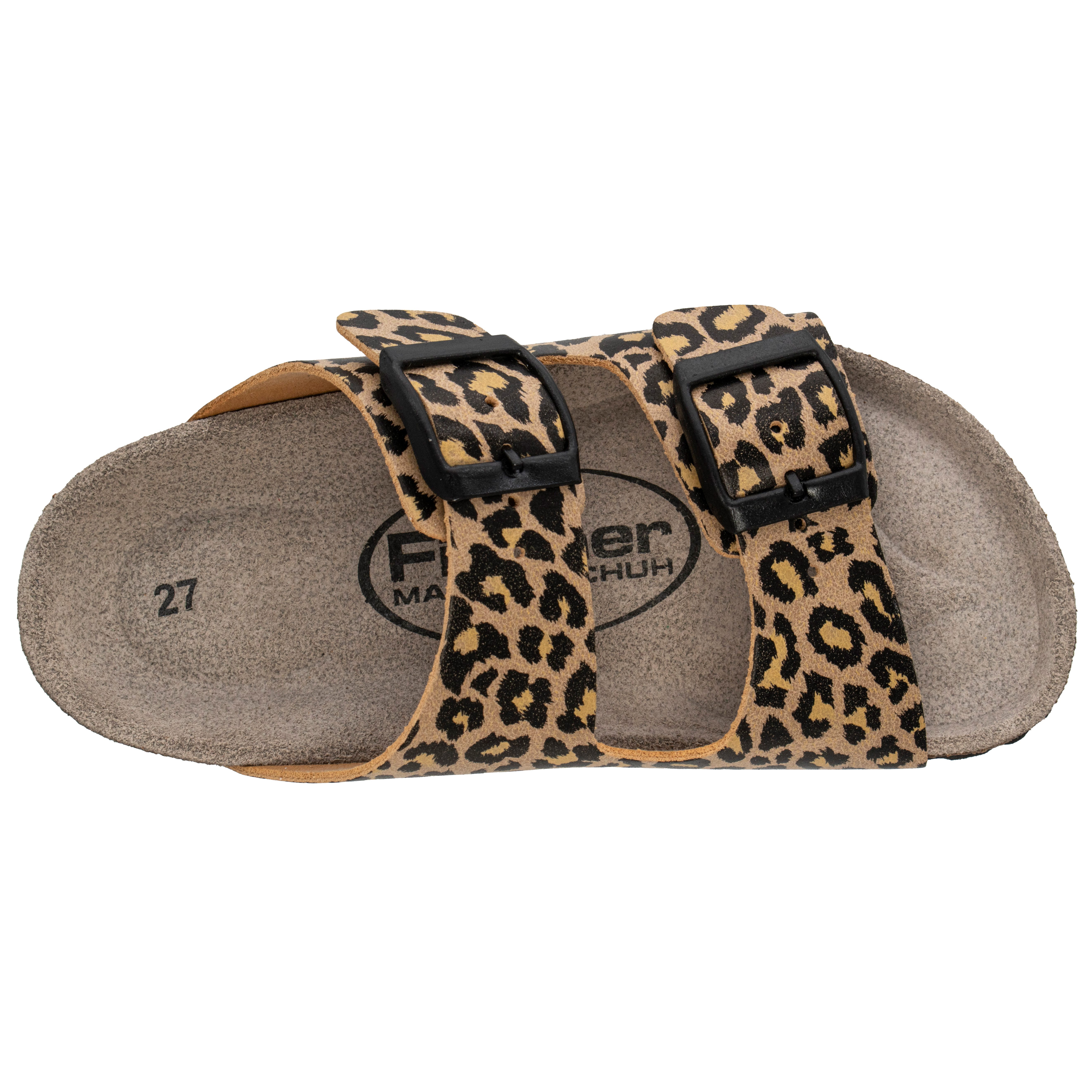 Fischer-Markenschuh Hawaii Pantolette aus Vegano, Microtex-Futter, ergonomisch geformtes Lederfußbett