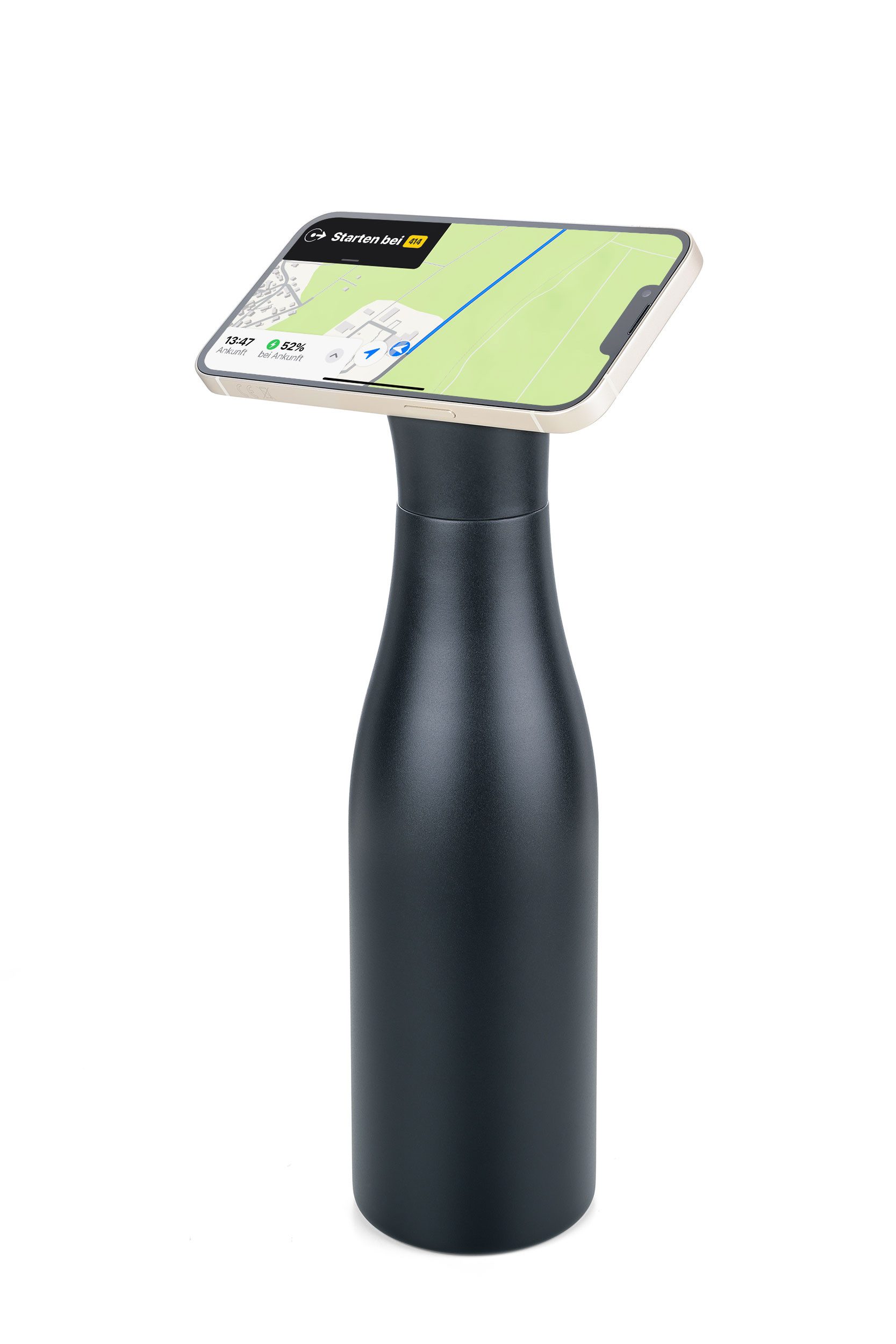 TROIKA Trinkflasche mit MagSafe handyhalter STAND BY ME, Thermoflasche 550ml aus Edelstahl, vakuumisoliert doppelwandig, 12h heiß 24h kalt, in 3 Farben