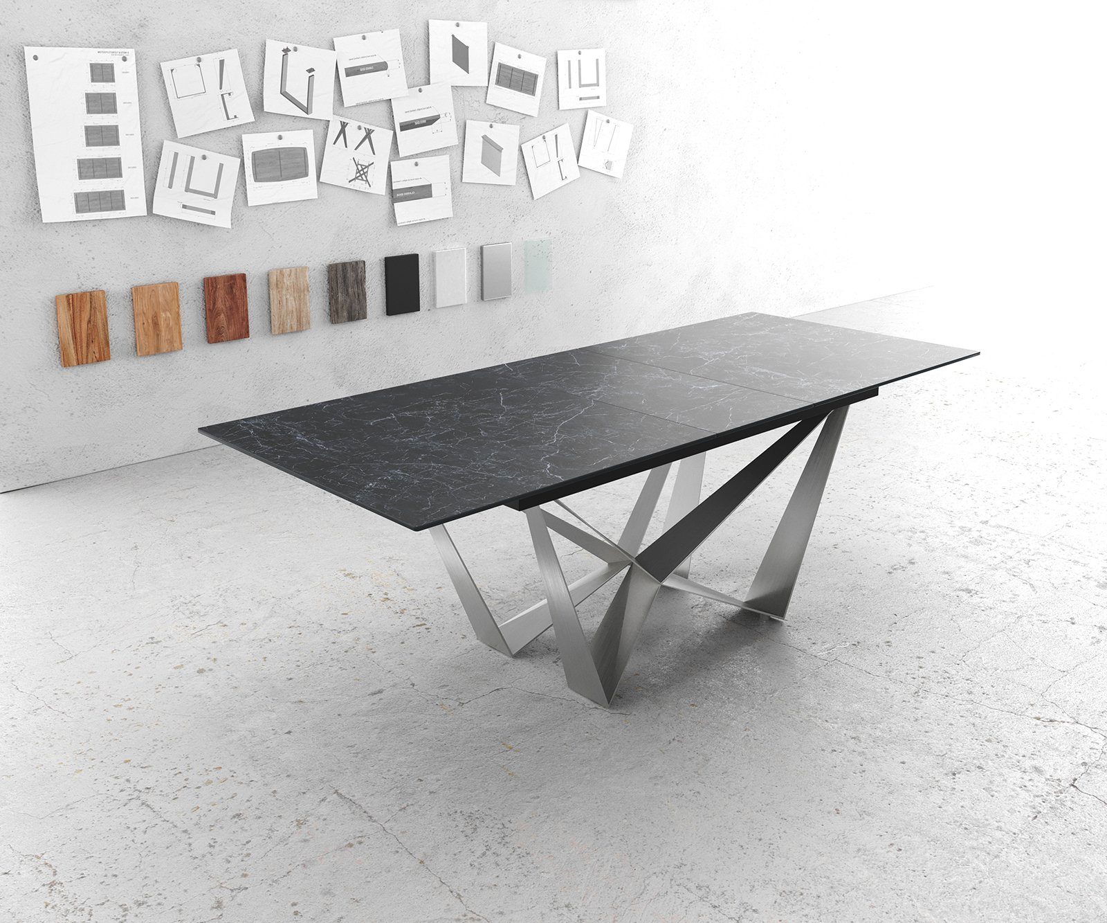 DELIFE Esstisch Edge, Keramik Laminam® Nero günstig online kaufen