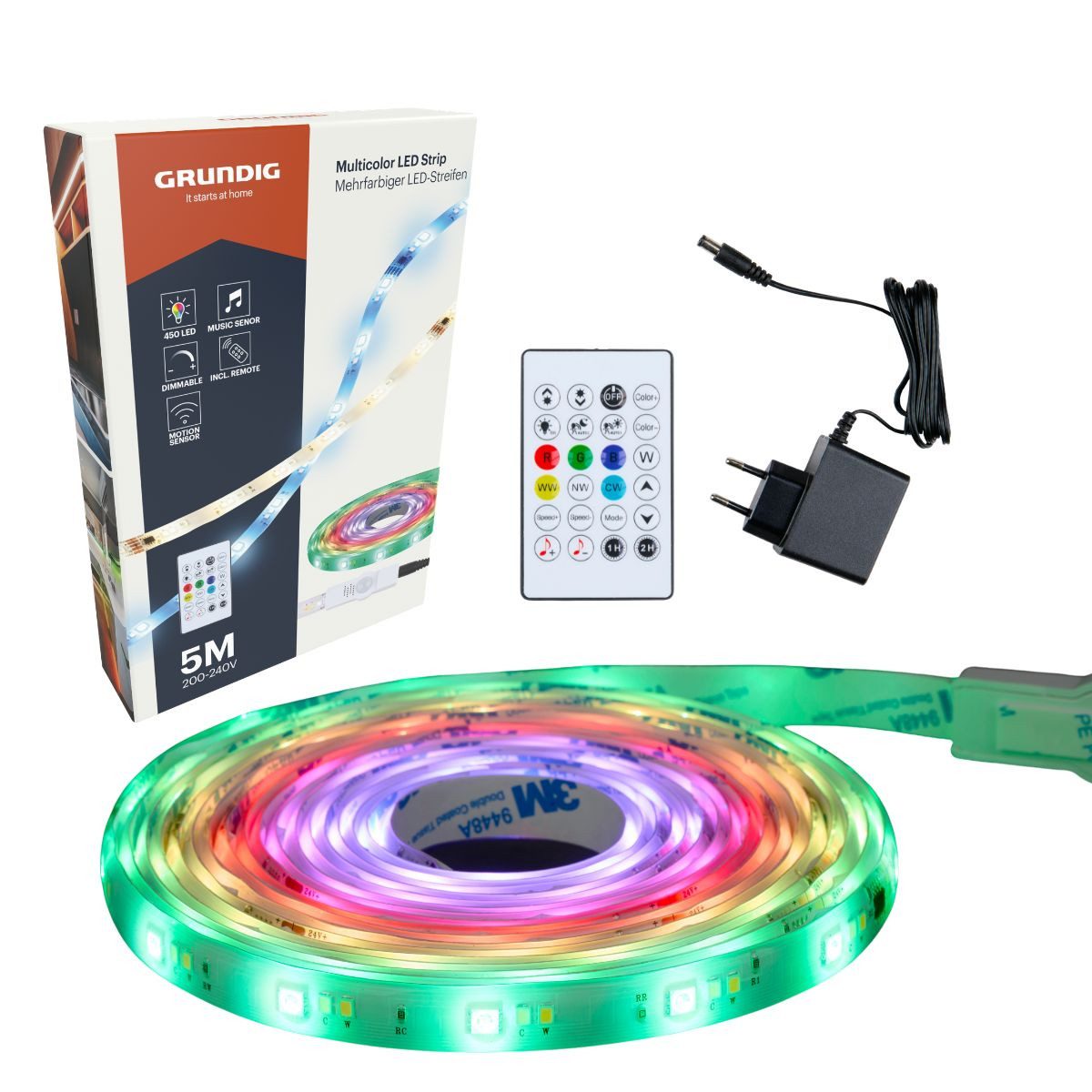 Grundig LED-Streifen Grundig Led Strip 5M - Led Streifen mit Fernbedienung