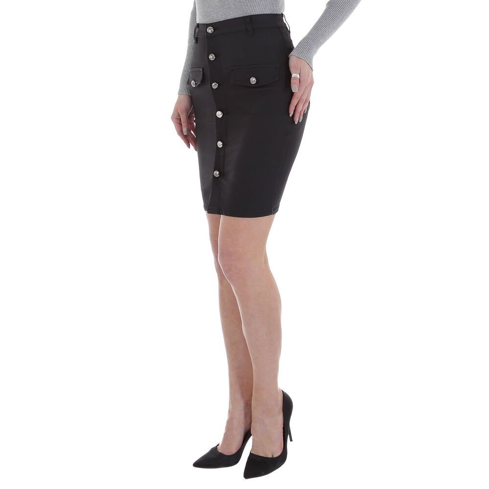 Ital-Design Lederimitatrock Damen Freizeit Stretch Minirock günstig online kaufen