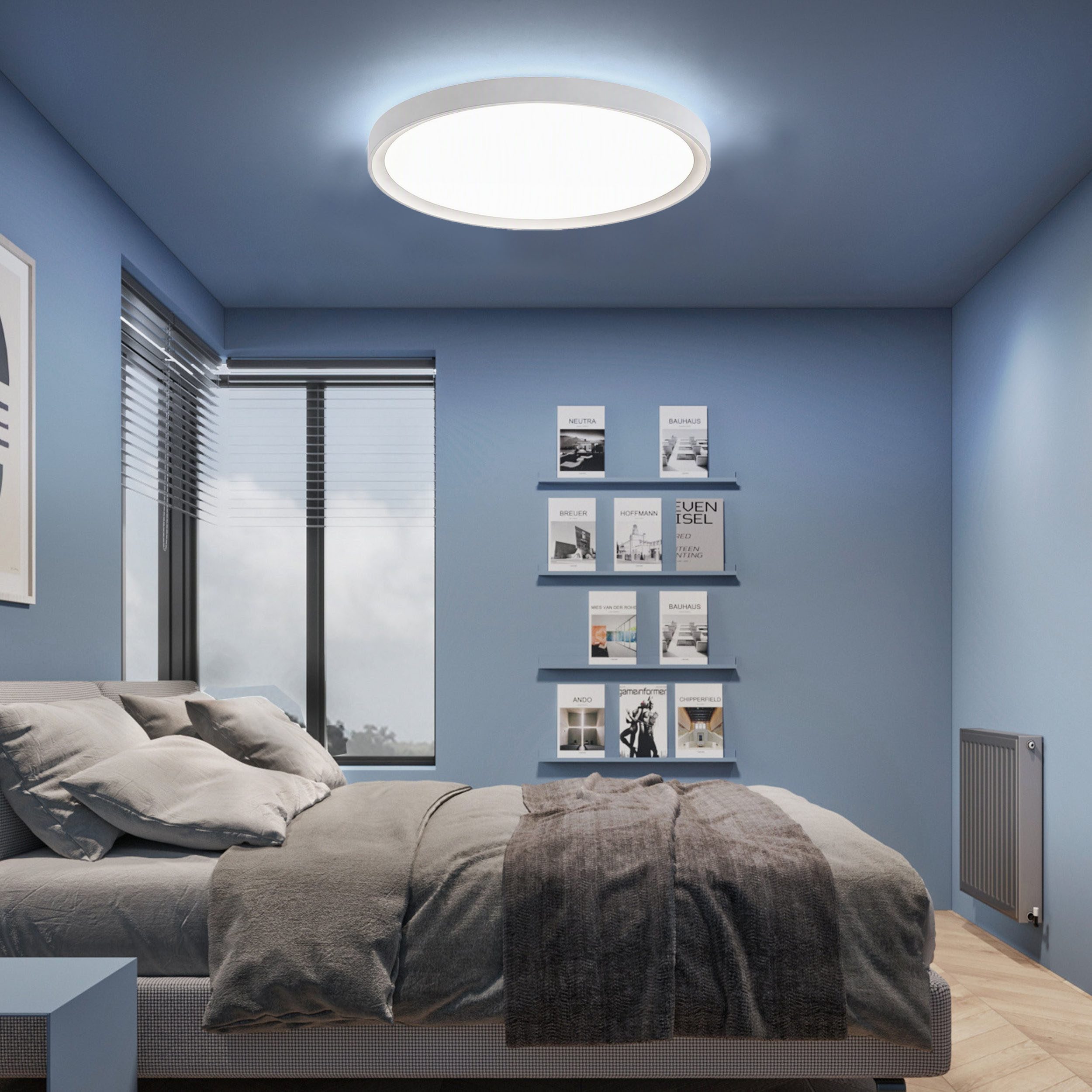 oyajia LED Deckenleuchte 36W Ultra Dünn LED Deckenlampe, Schlicht Weiß Lampe 28cm x4cm Kaltweiß, 36W, LED fest integriert, Kaltweiß, Modern LED Deckenleuchte fü – Bild 2 von 5