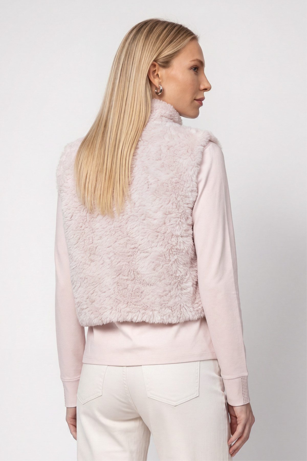 Monari Fellimitatweste Weste Basic fake fur Regular fit mit Stehkragen