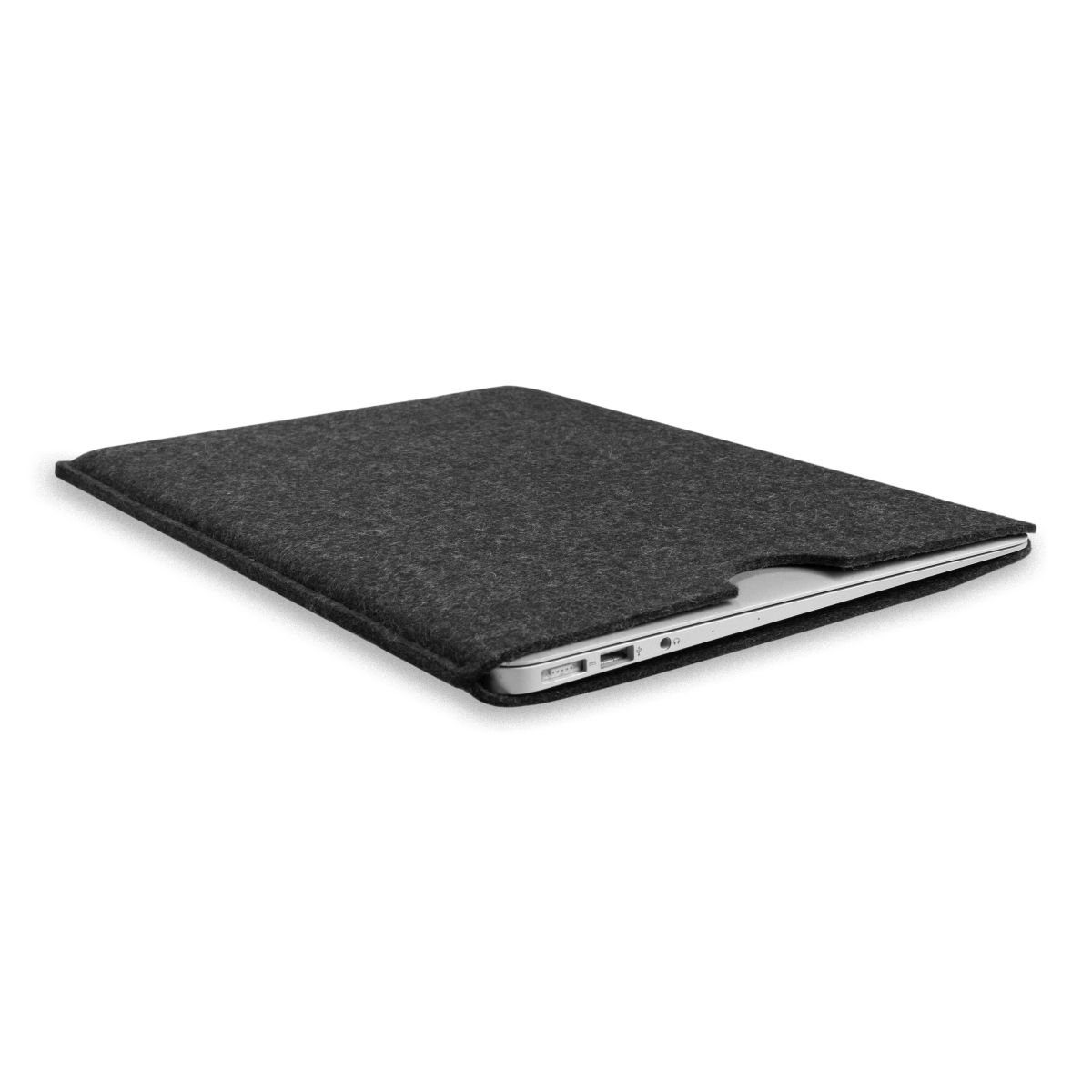 Hülle Laptoptasche MacBook Schurwolle, Filz (M2) CoverKingz Germany in 100% Handmade Made Etui, Anthrazit Air 13,6" für Case Apple Tasche