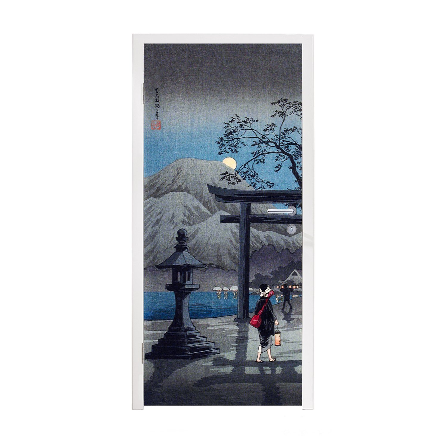 MuchoWow Türtapete Malerei - Japanisch - Kunst, Matt, bedruckt, (1 St), Fototapete für Tür, Türaufkleber, 75x205 cm
