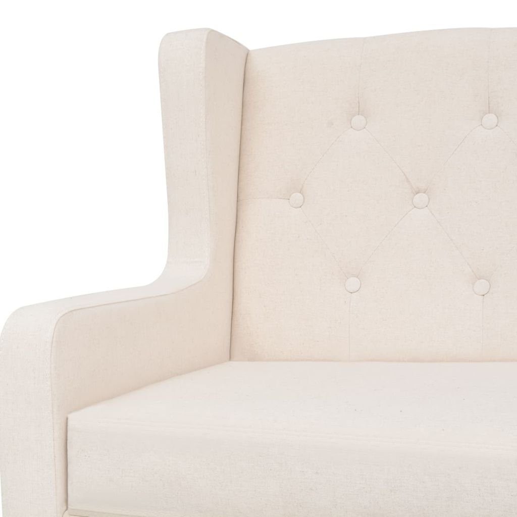 vidaXL 2-Sitzer-Sofa Couch Stoff Cremeweiß Sofa