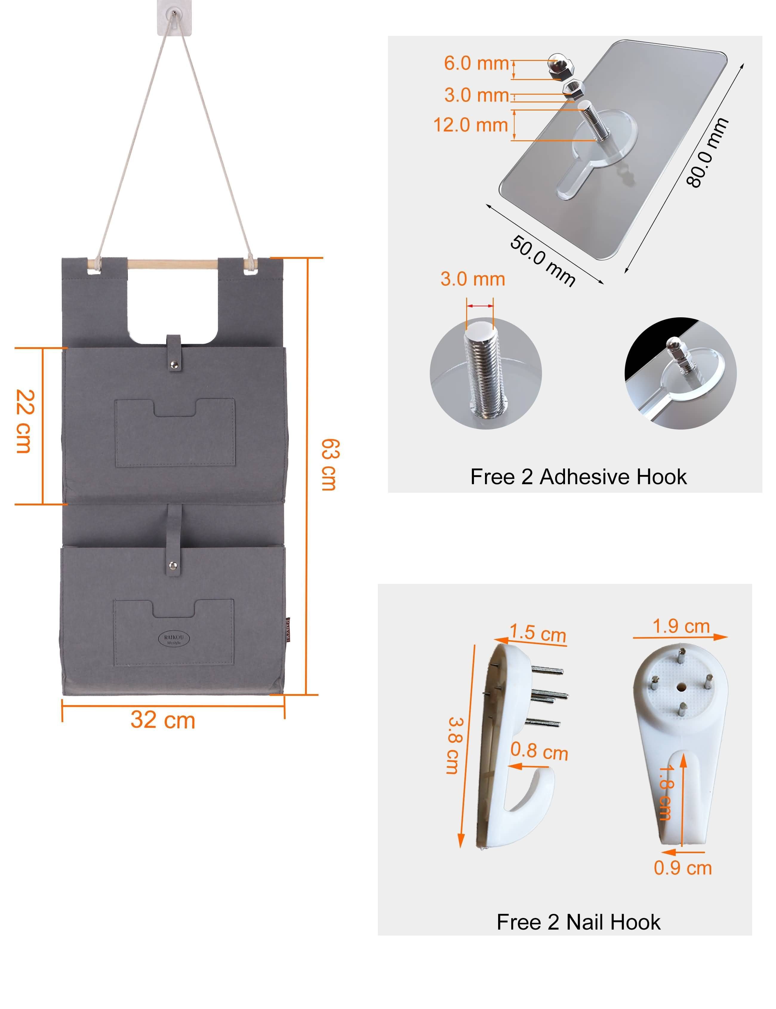 M-Diamant Hängekorb Hängetasche aus Filz Organizer / Wandorganizer / Türorganizer, formstabil wandhängend