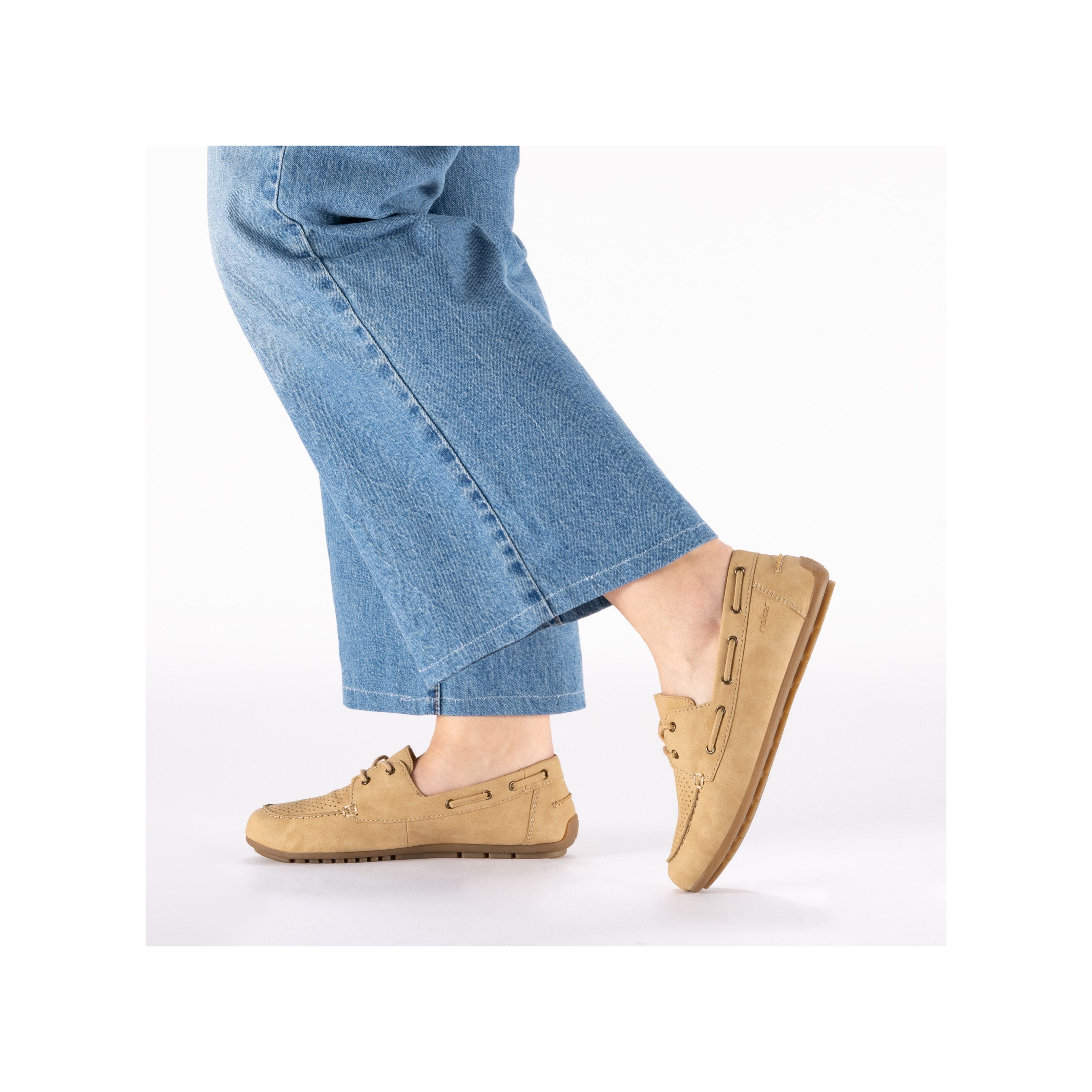 Rieker Bootsschuh Mokassin, Schnürschuh, Halbschuh mit weicher Innensohle