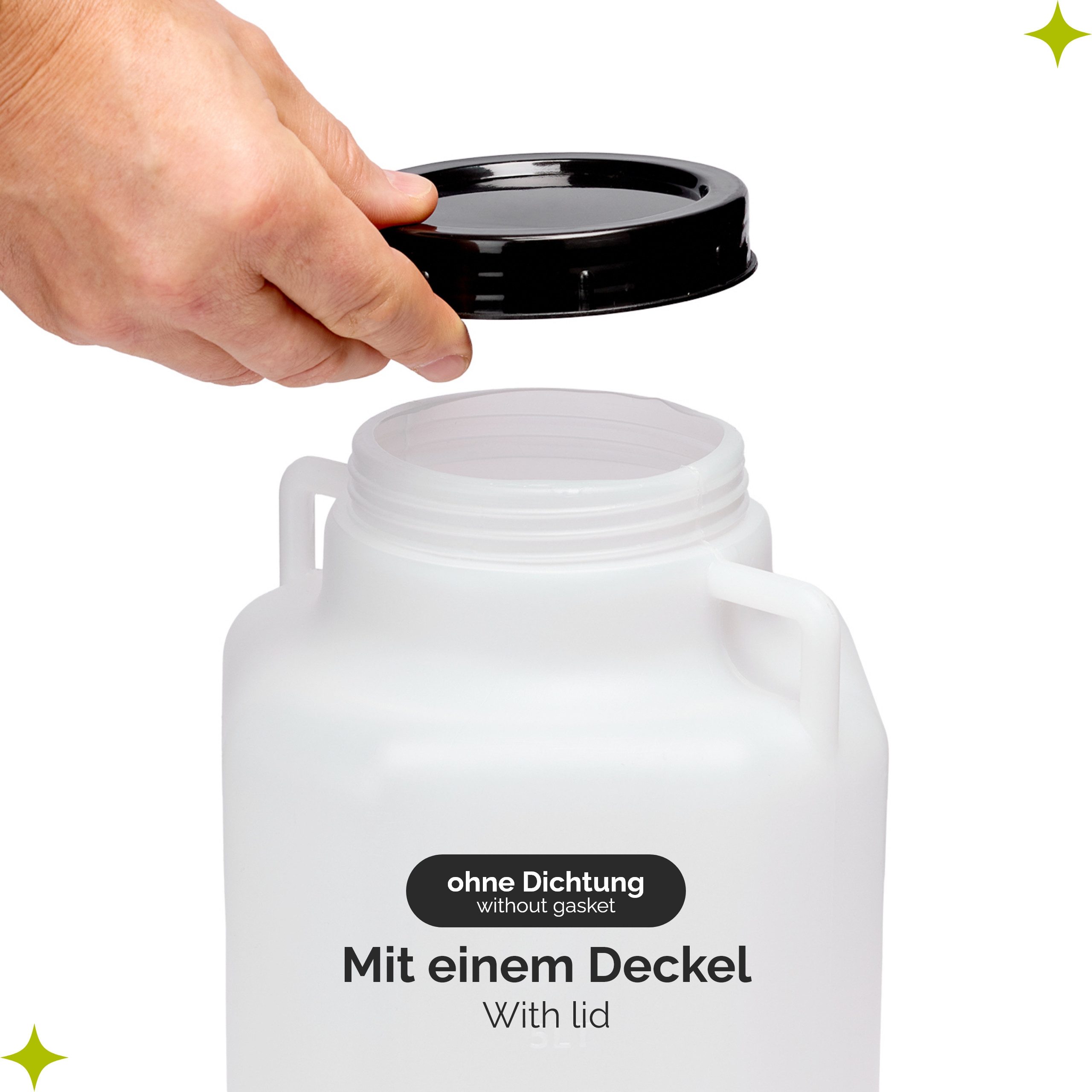 Garronda Regentonne Set BPA-freies quadratisches Fass Behälter mit Deckel GD-0134, 5 l, (2-tlg), BPA-Frei