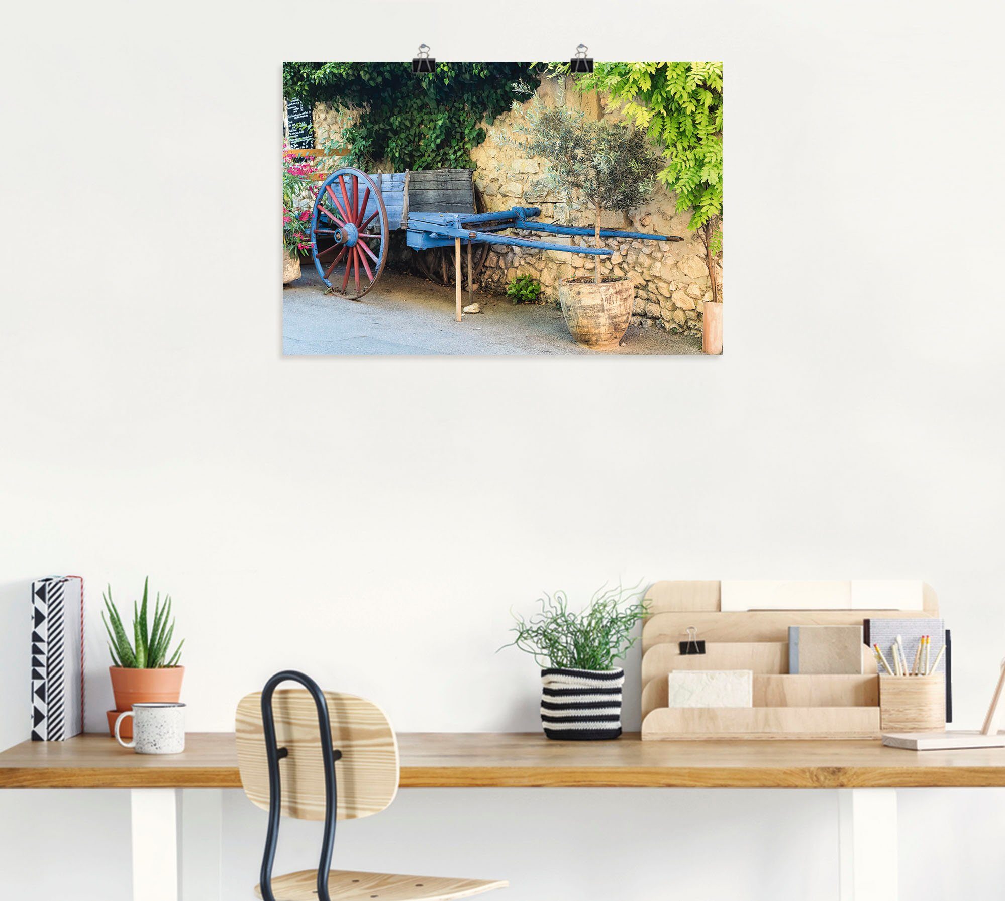 Artland Wandbild Pferdeanhänger versch. der als Größen in Alubild, Wandaufkleber (1 Poster Kutschen oder in Provence, St), Leinwandbild