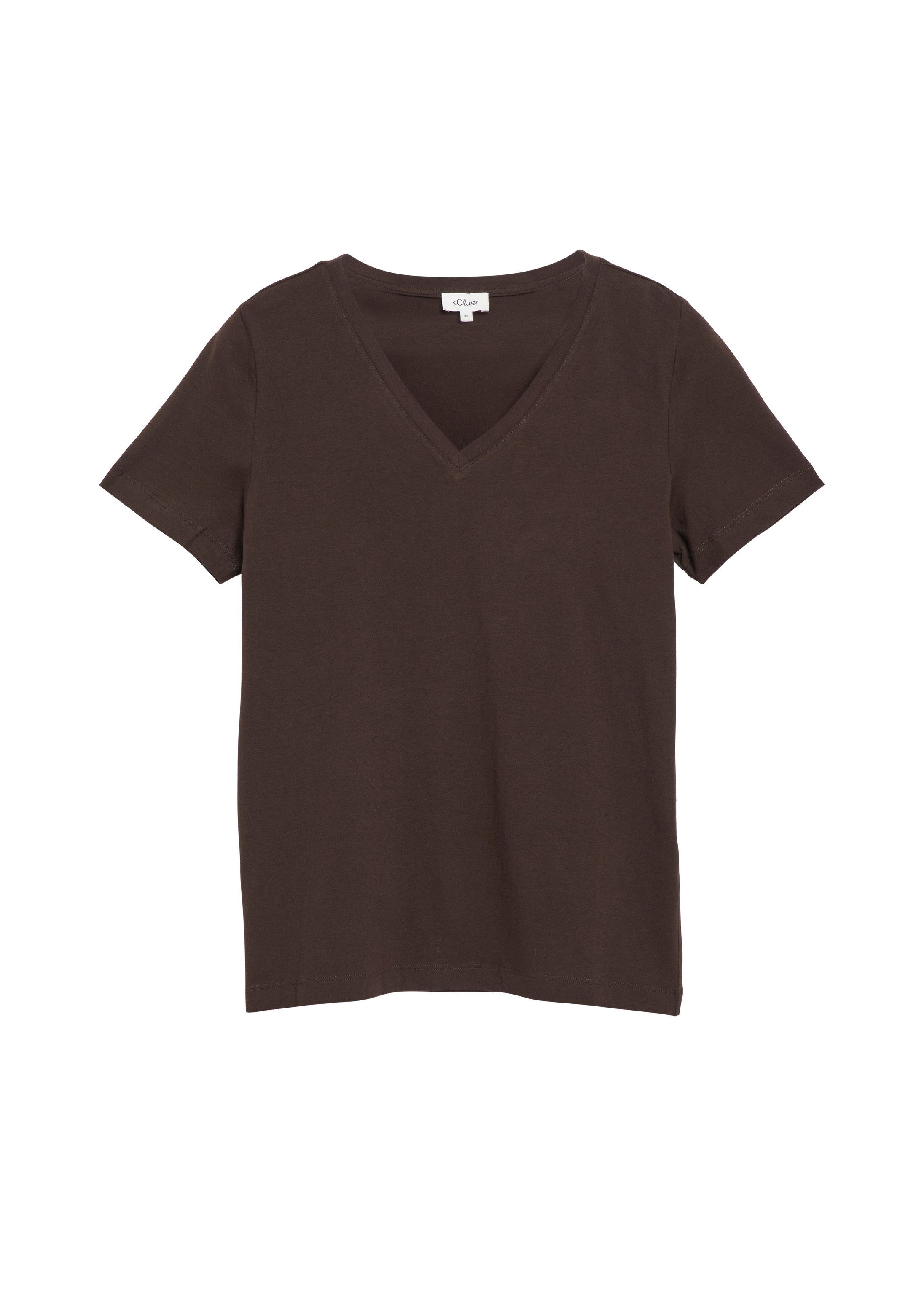 s.Oliver Kurzarmshirt T-Shirt T-Shirt mit V-Ausschnitt
