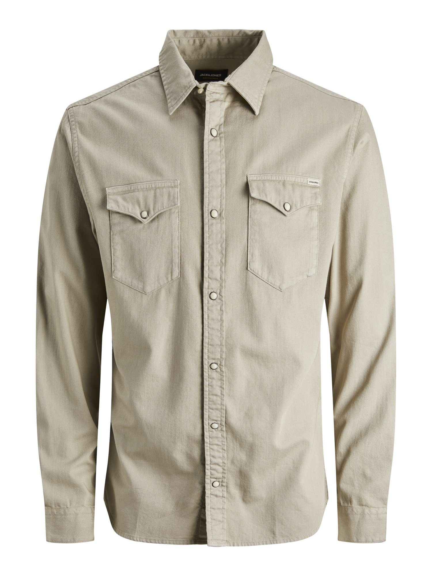 Langarmhemd Jack & Jones Sheridan beige (1-tlg) Langarmhemd Hemd