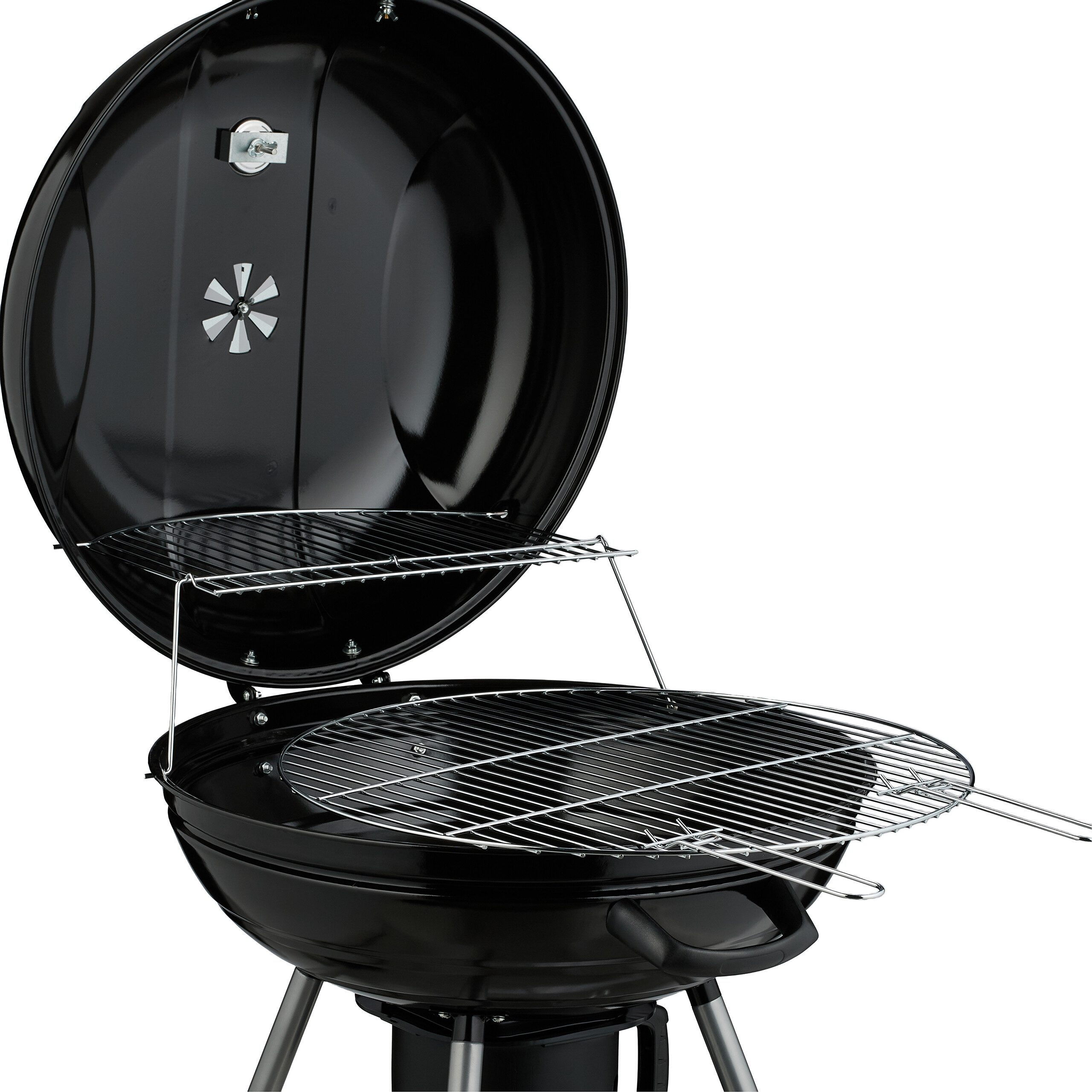 relaxdays Holzkohlegrill XXL Kugelgrill mit Rädern – Bild 5 von 5