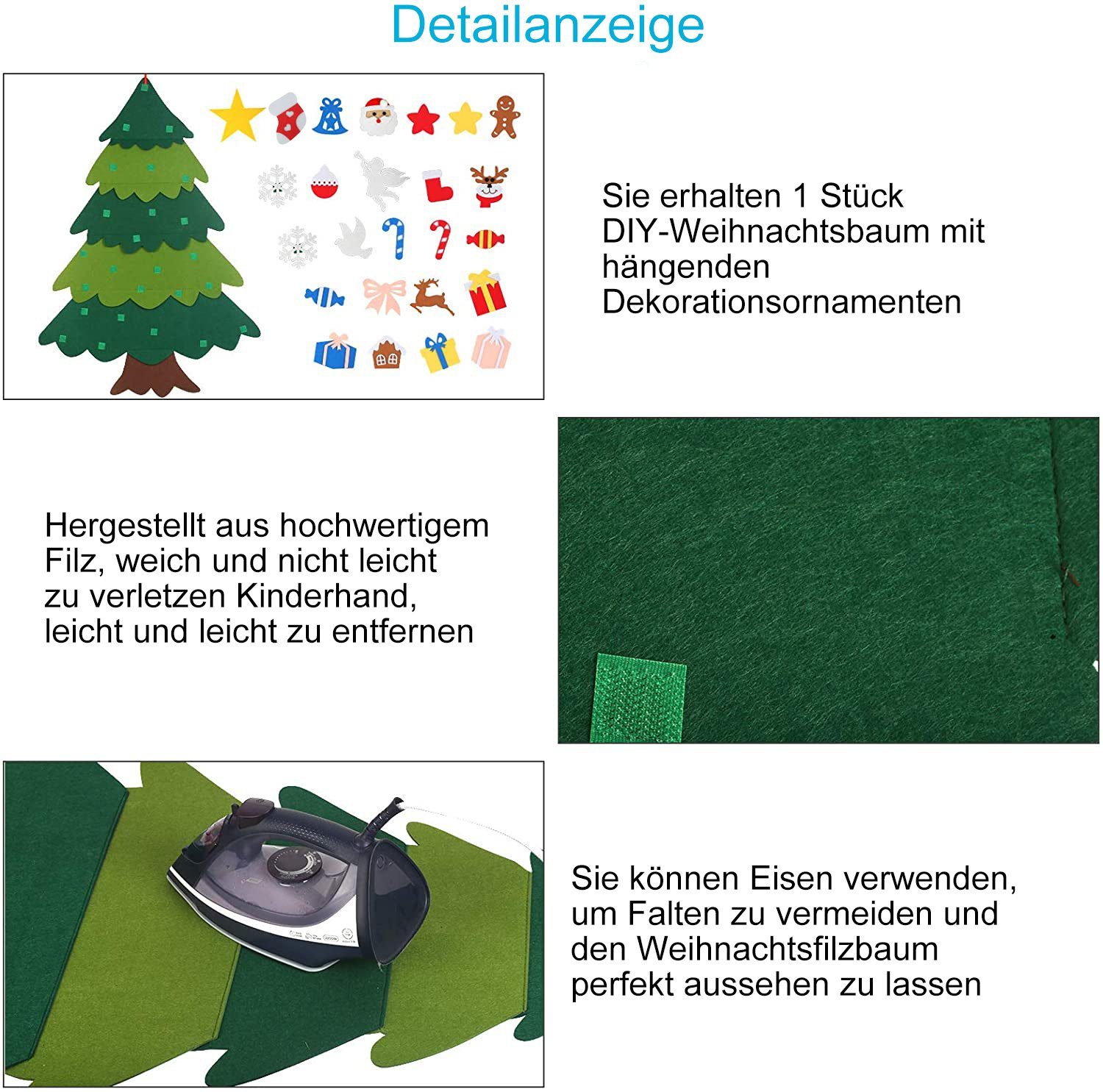 Weihnachtsbaum, Weihnachtsbaum DIY Weihnachten Hängend Kinder 26 Vaxiuja Filz Pcs Dekoration Künstlicher